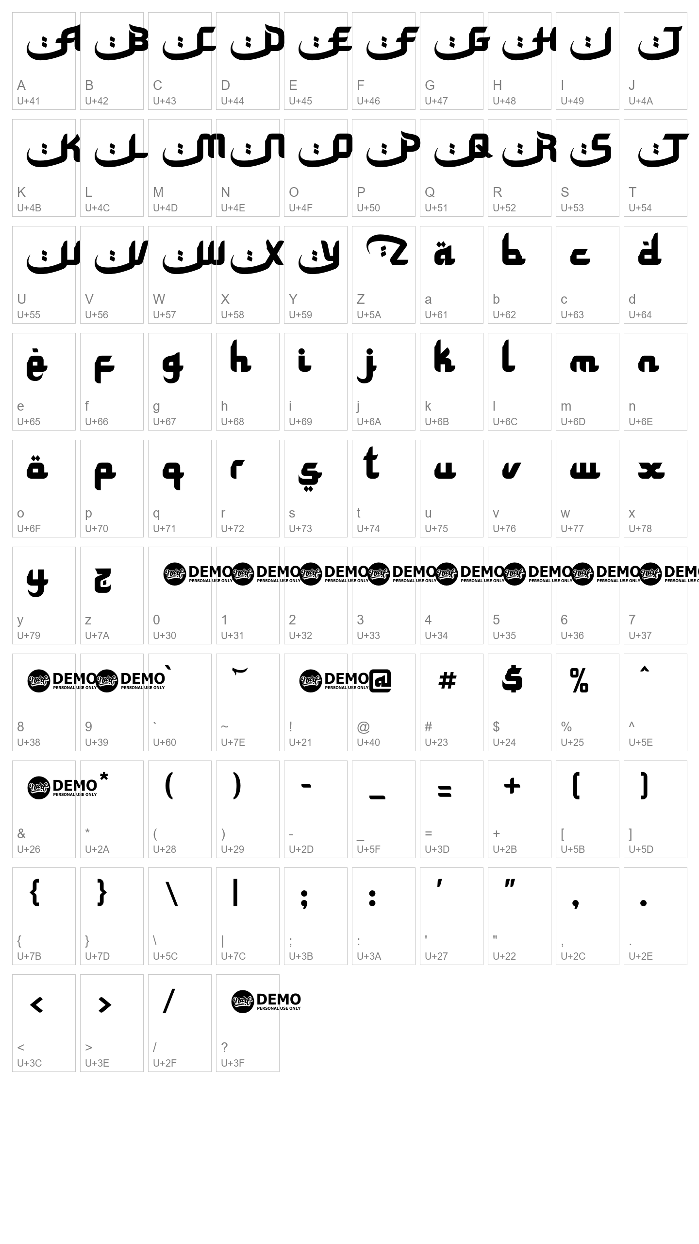 Character Map Image