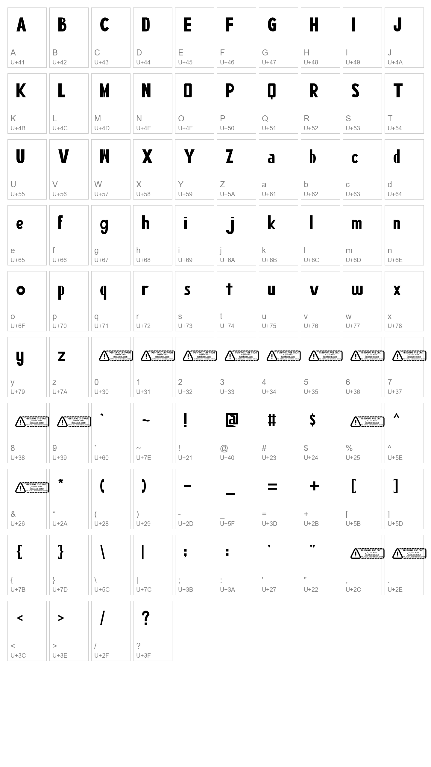 Character Map Image