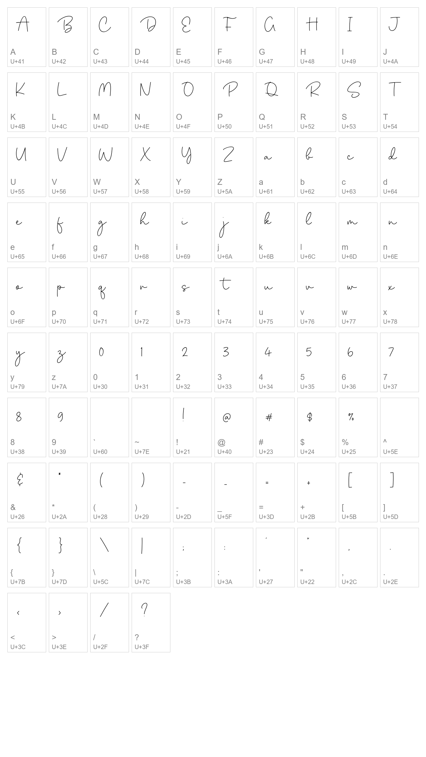 Character Map Image