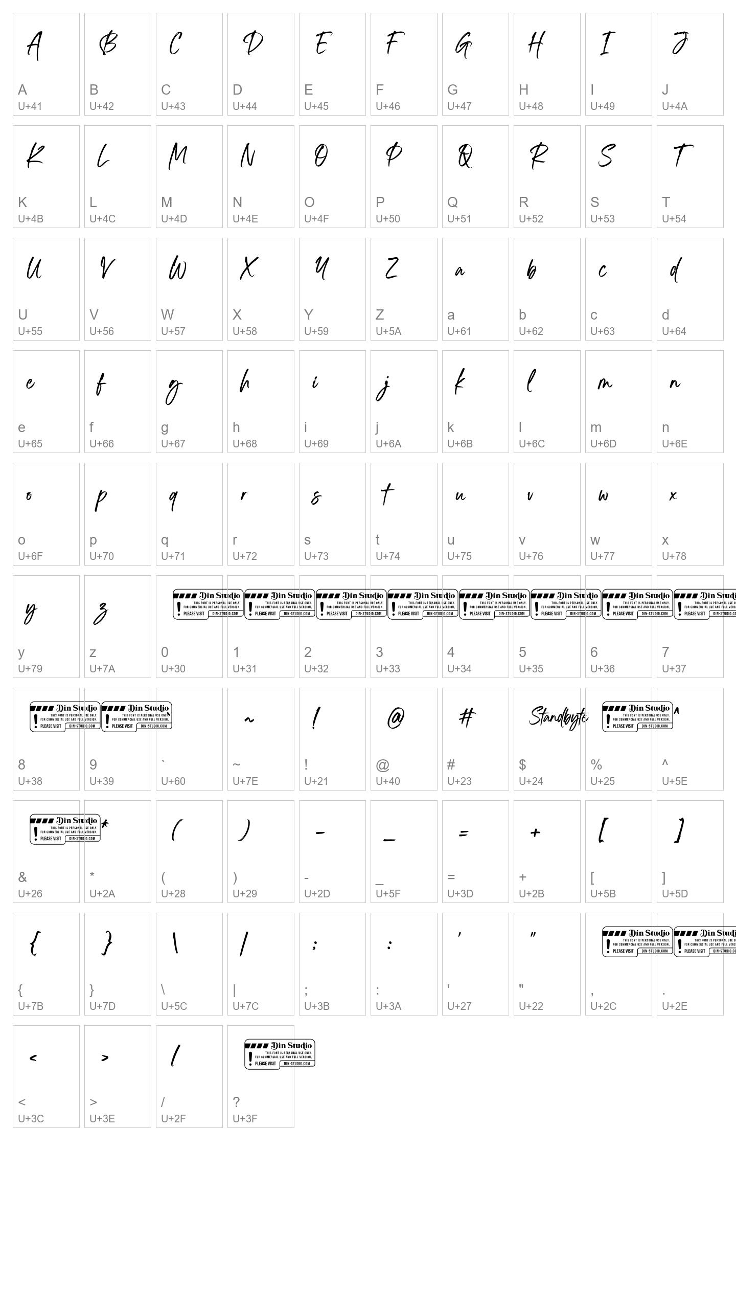 Character Map Image