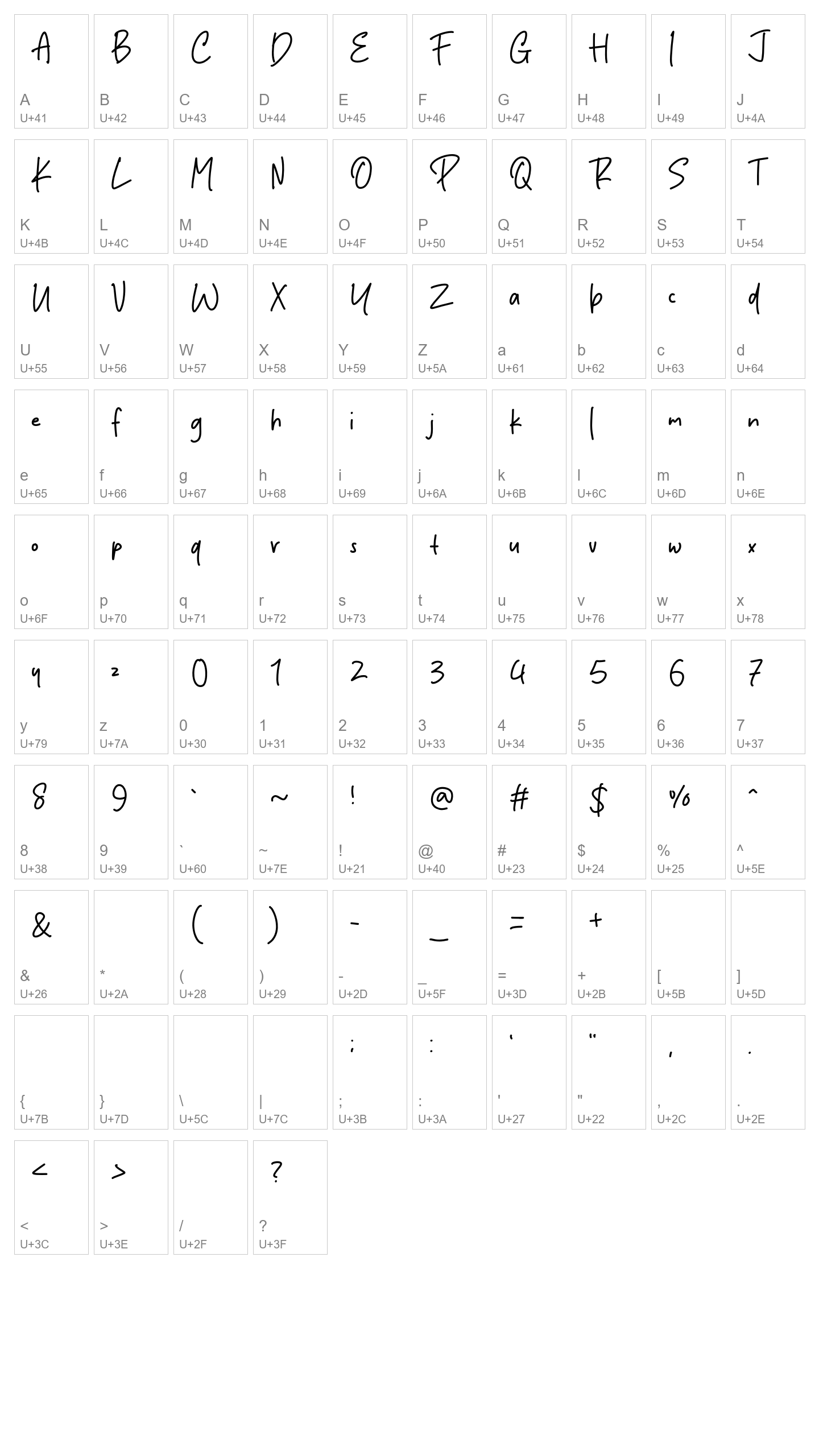 Character Map Image