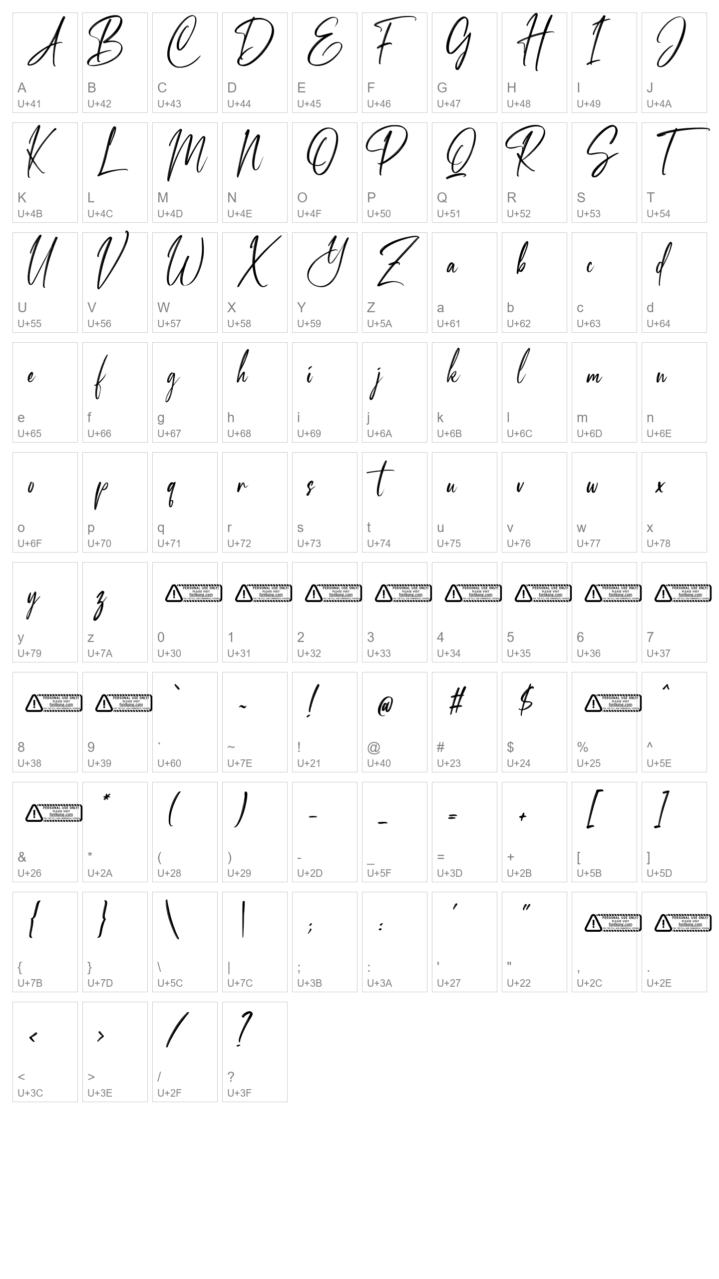 Character Map Image