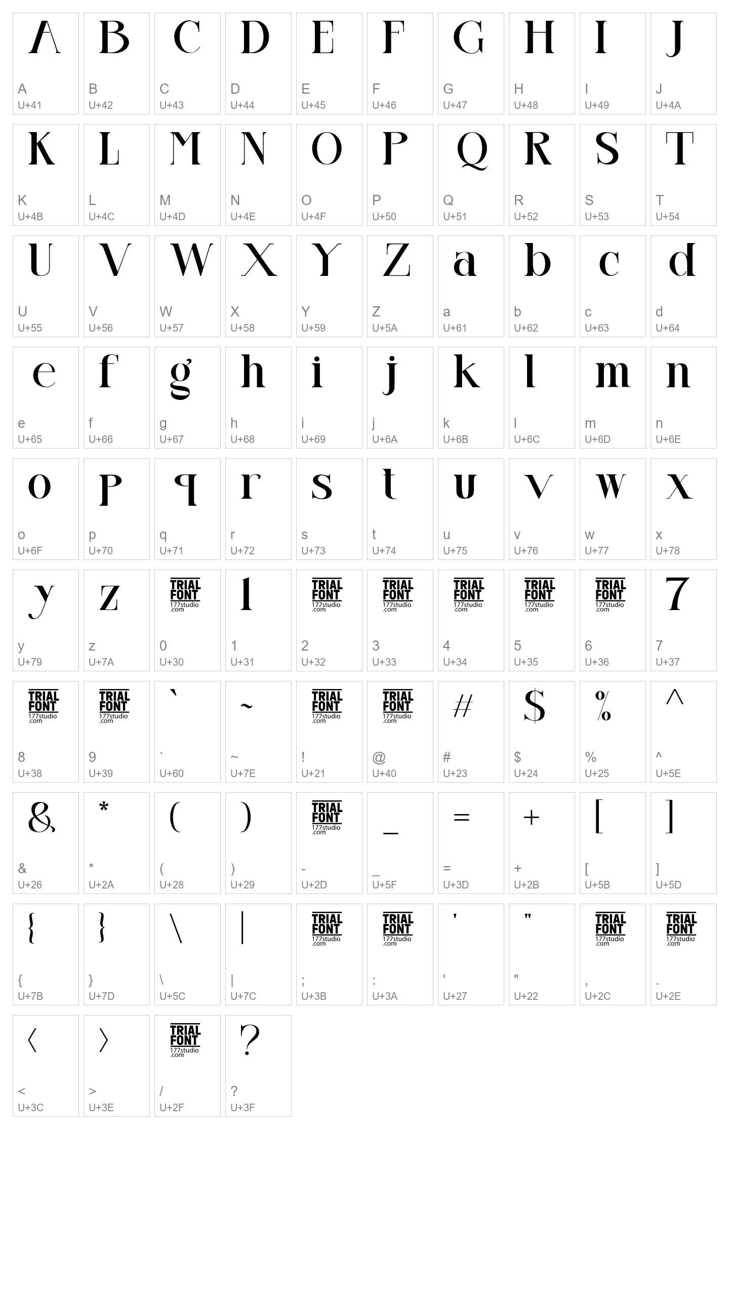 Character Map Image