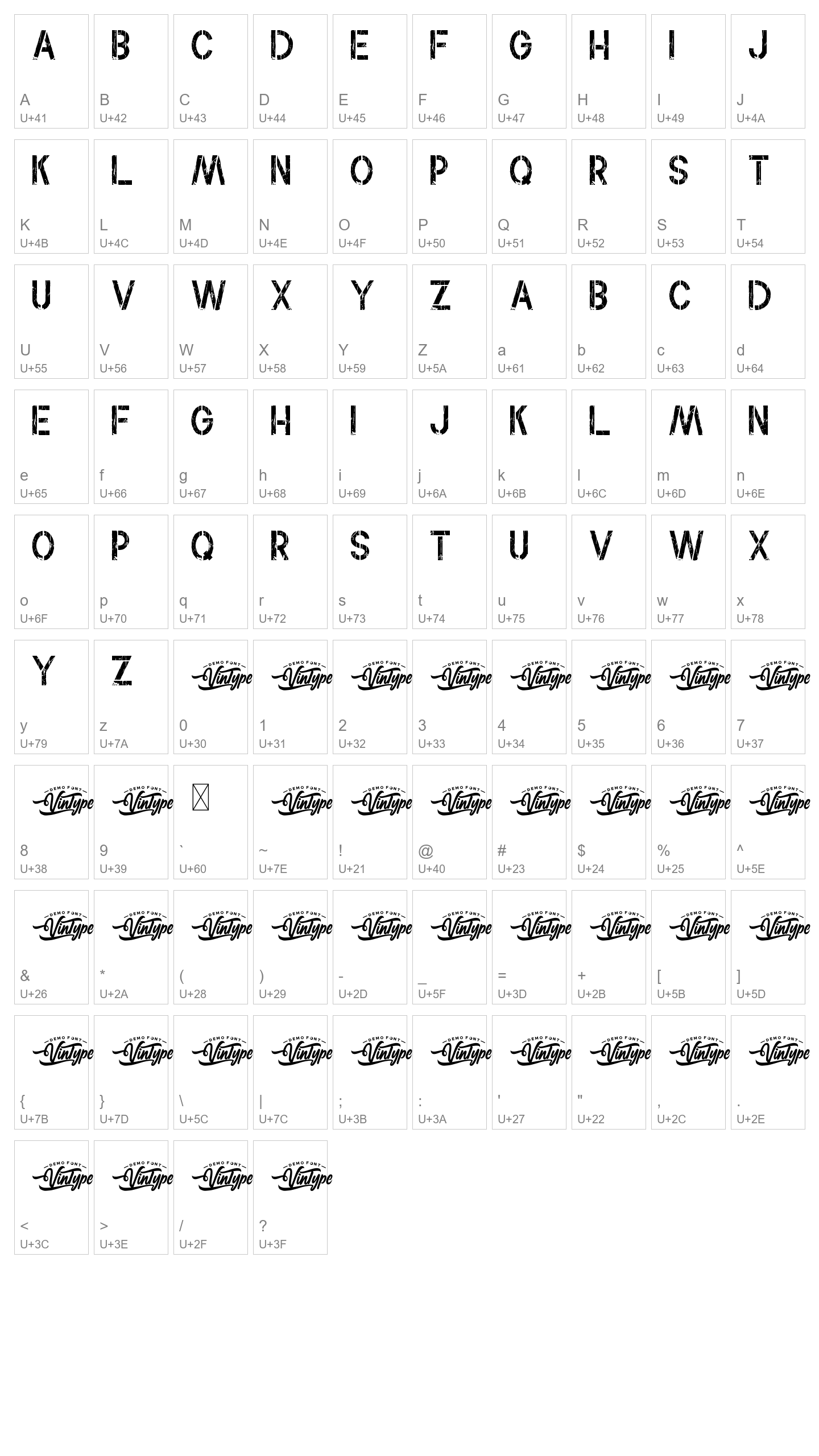 Character Map Image