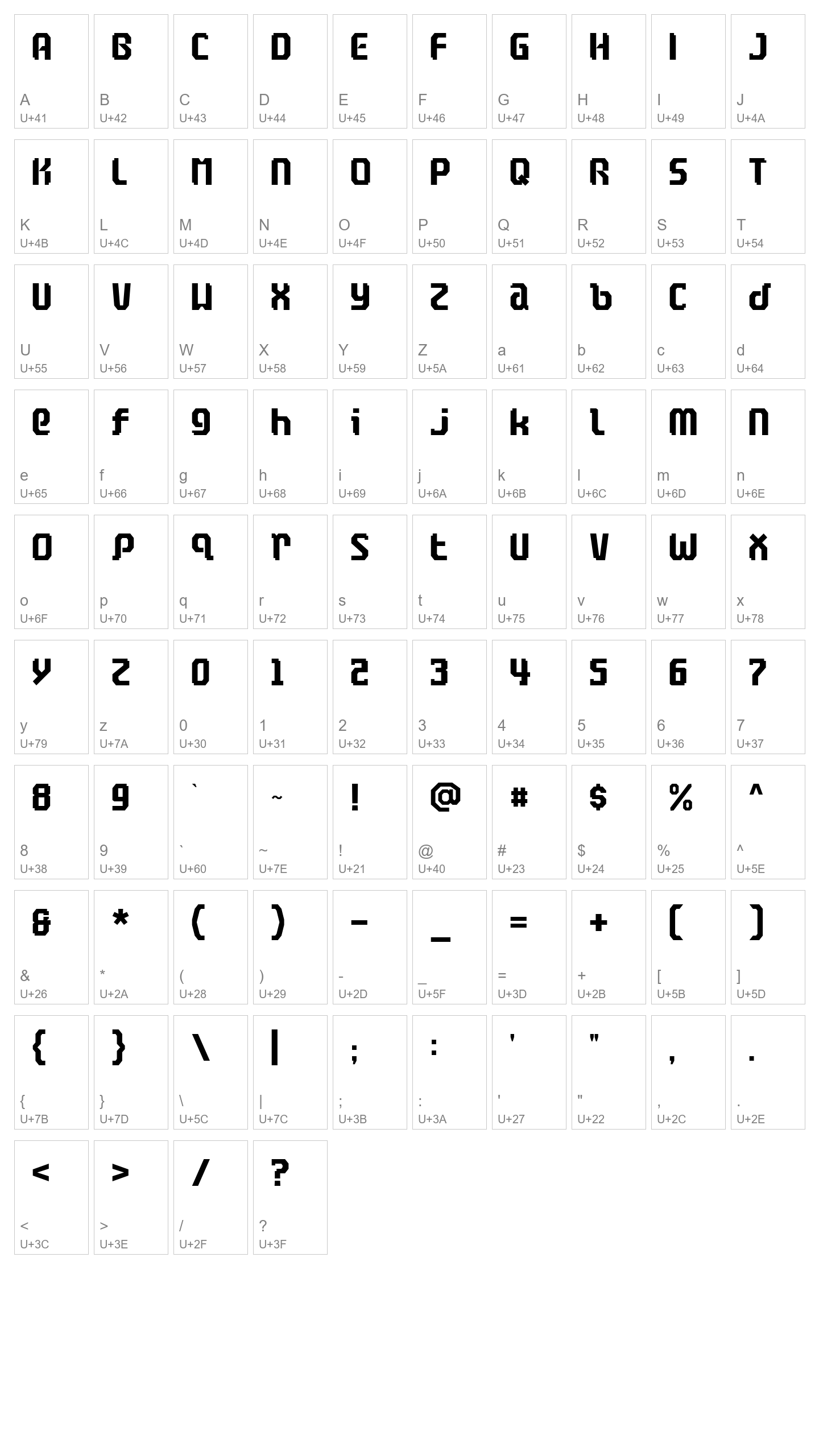 Character Map Image
