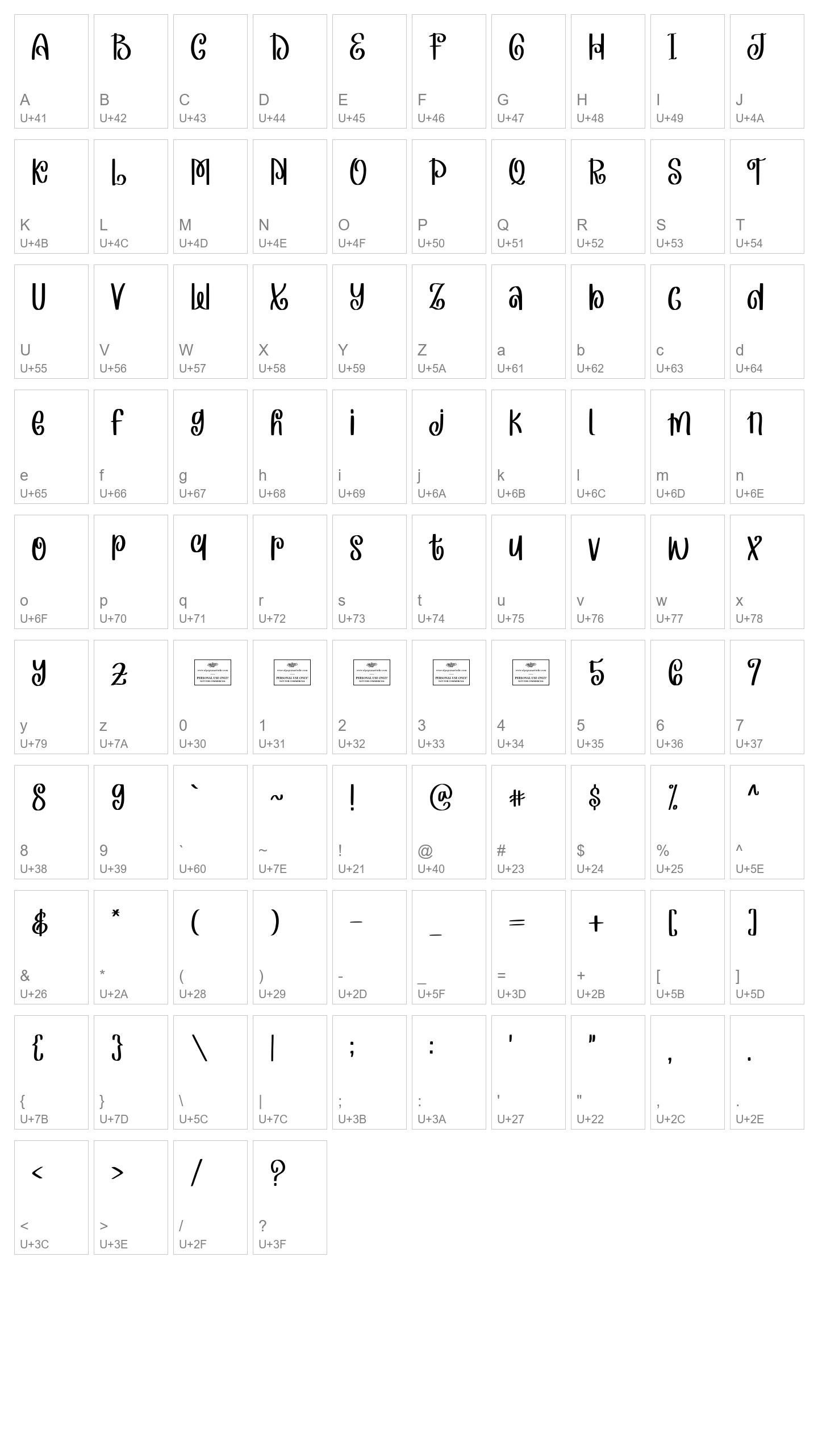 Character Map Image
