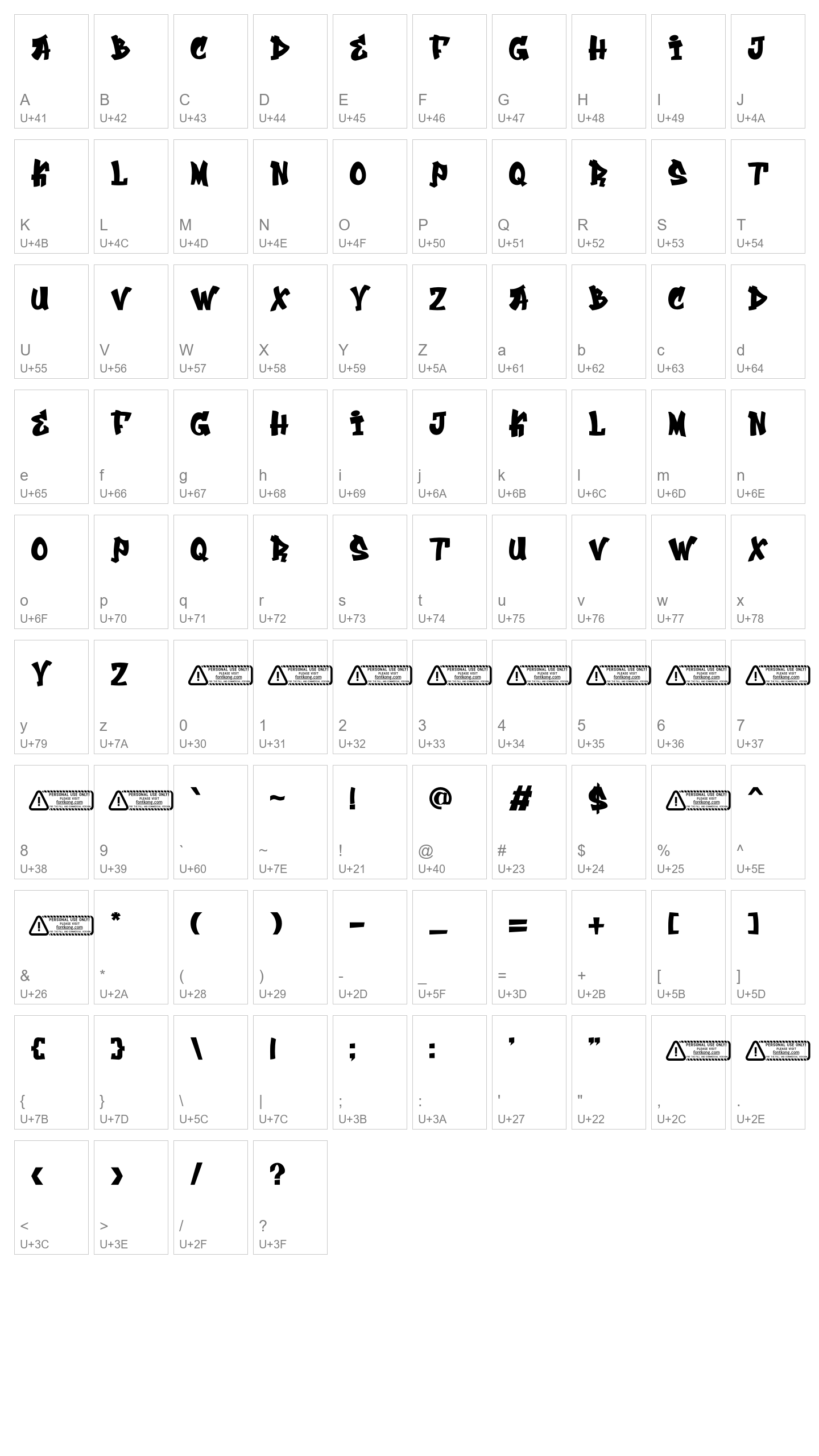 Character Map Image