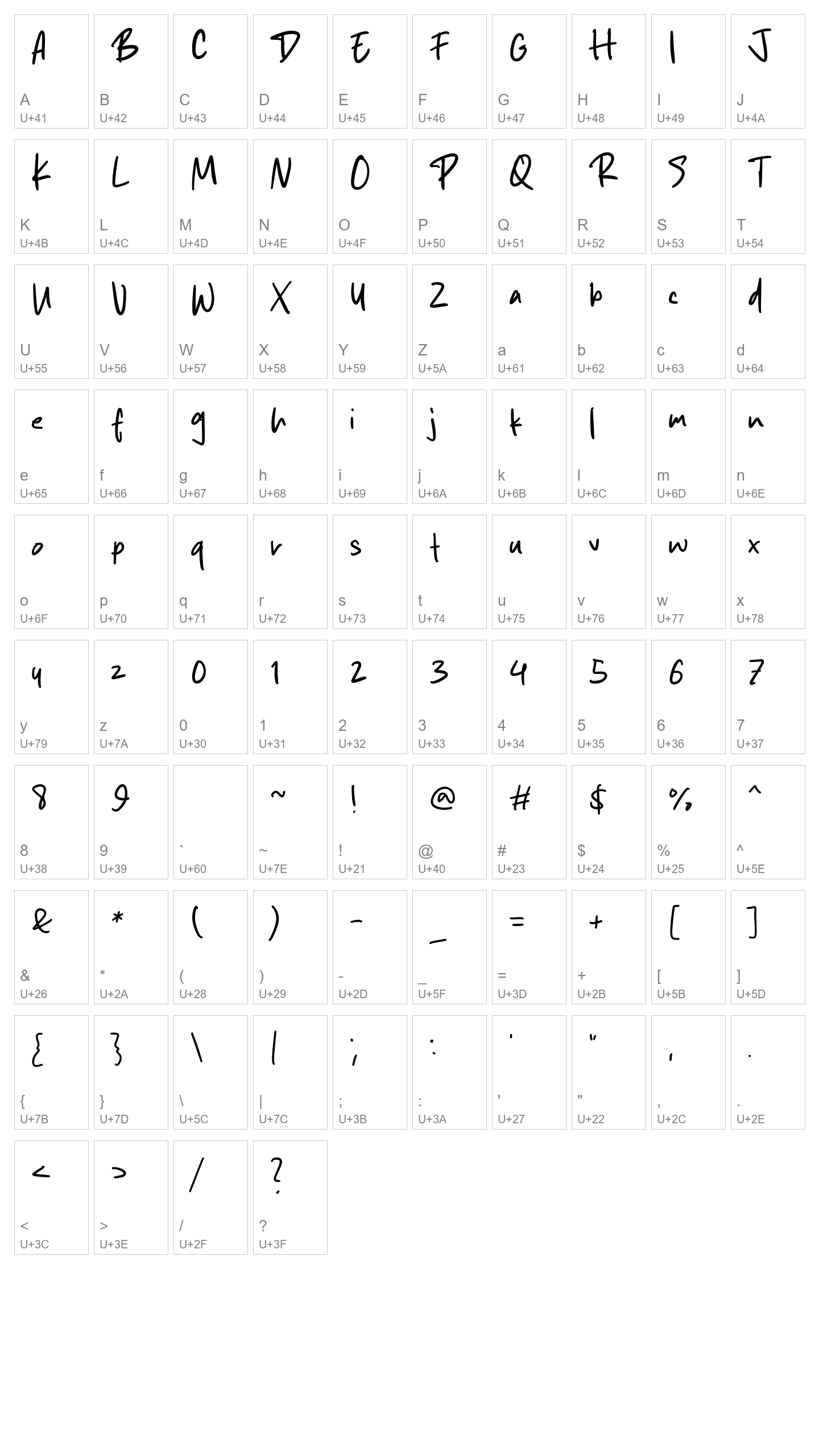 Character Map Image