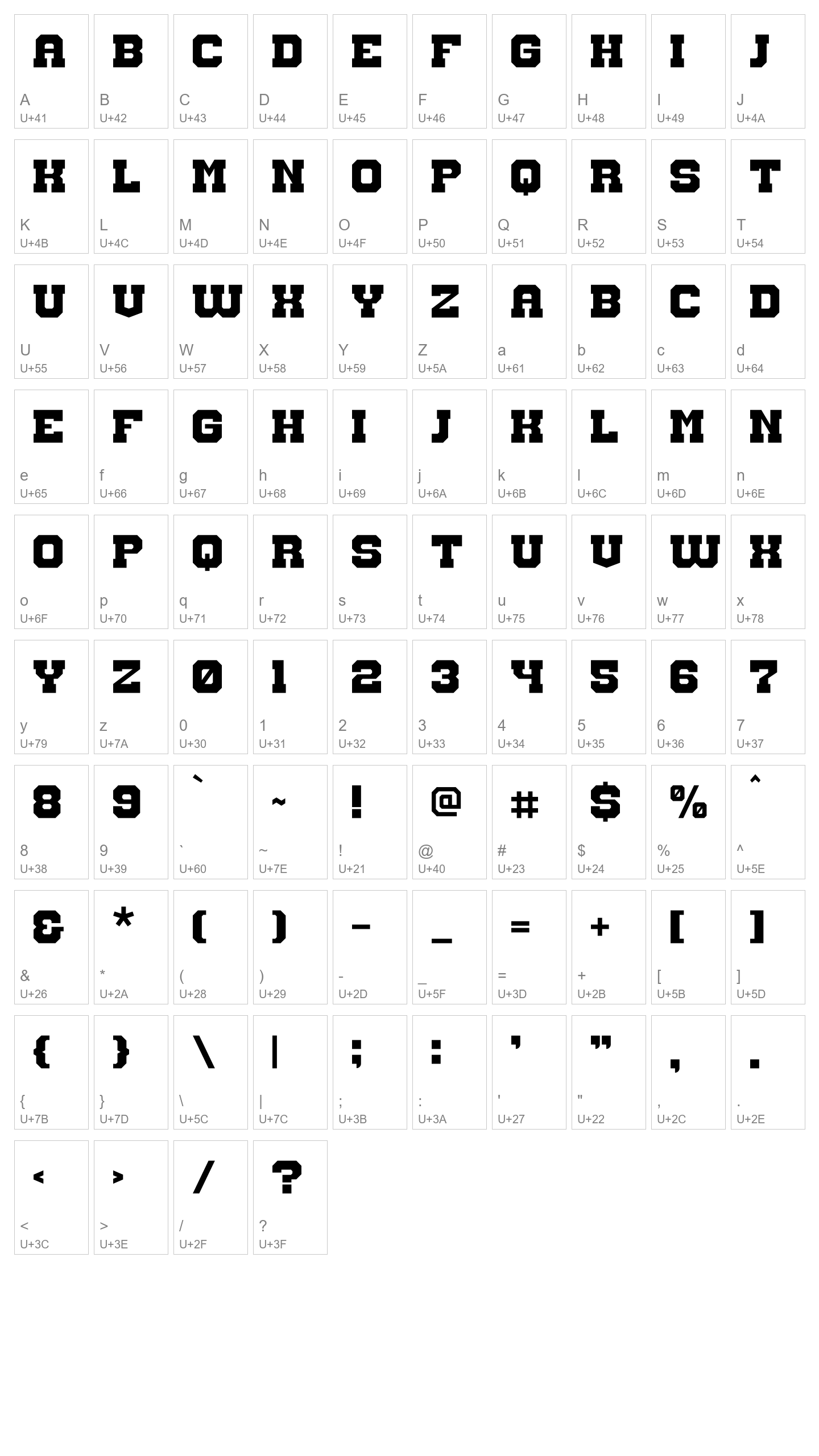 Character Map Image