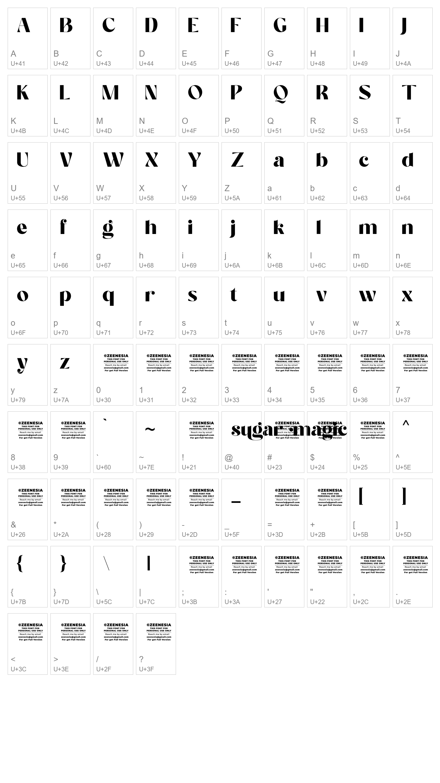 Character Map Image
