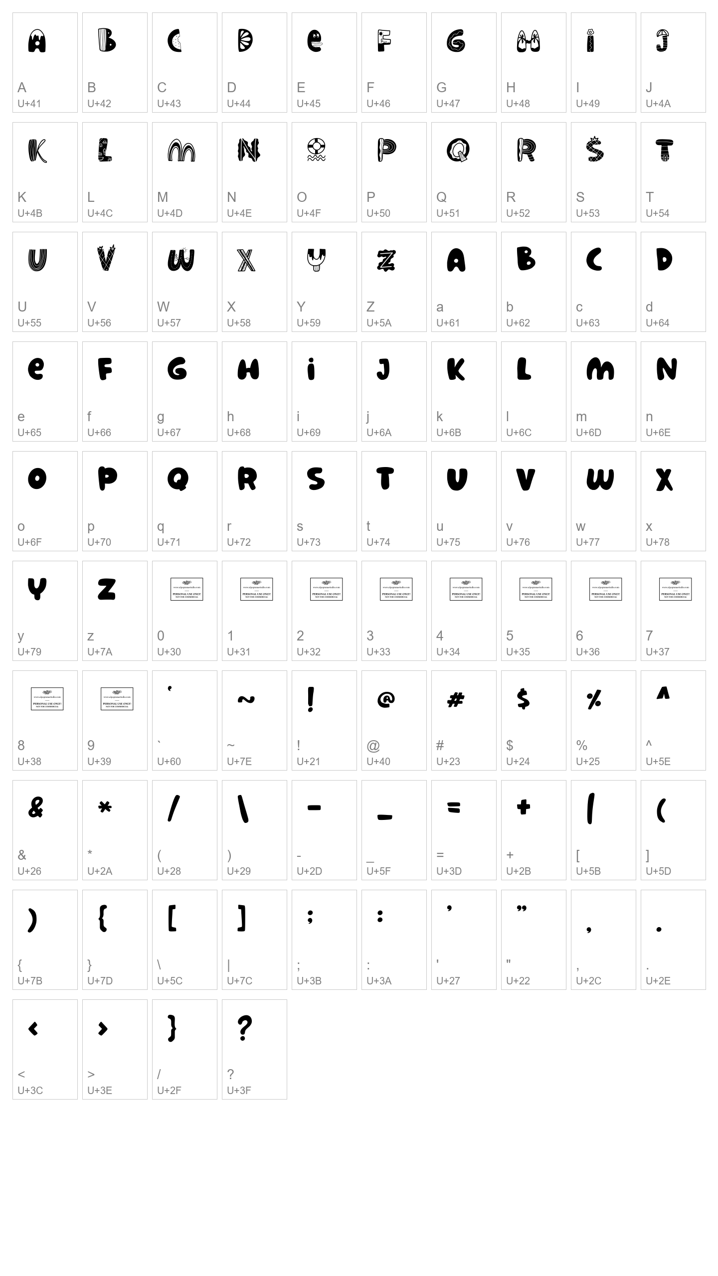 Character Map Image