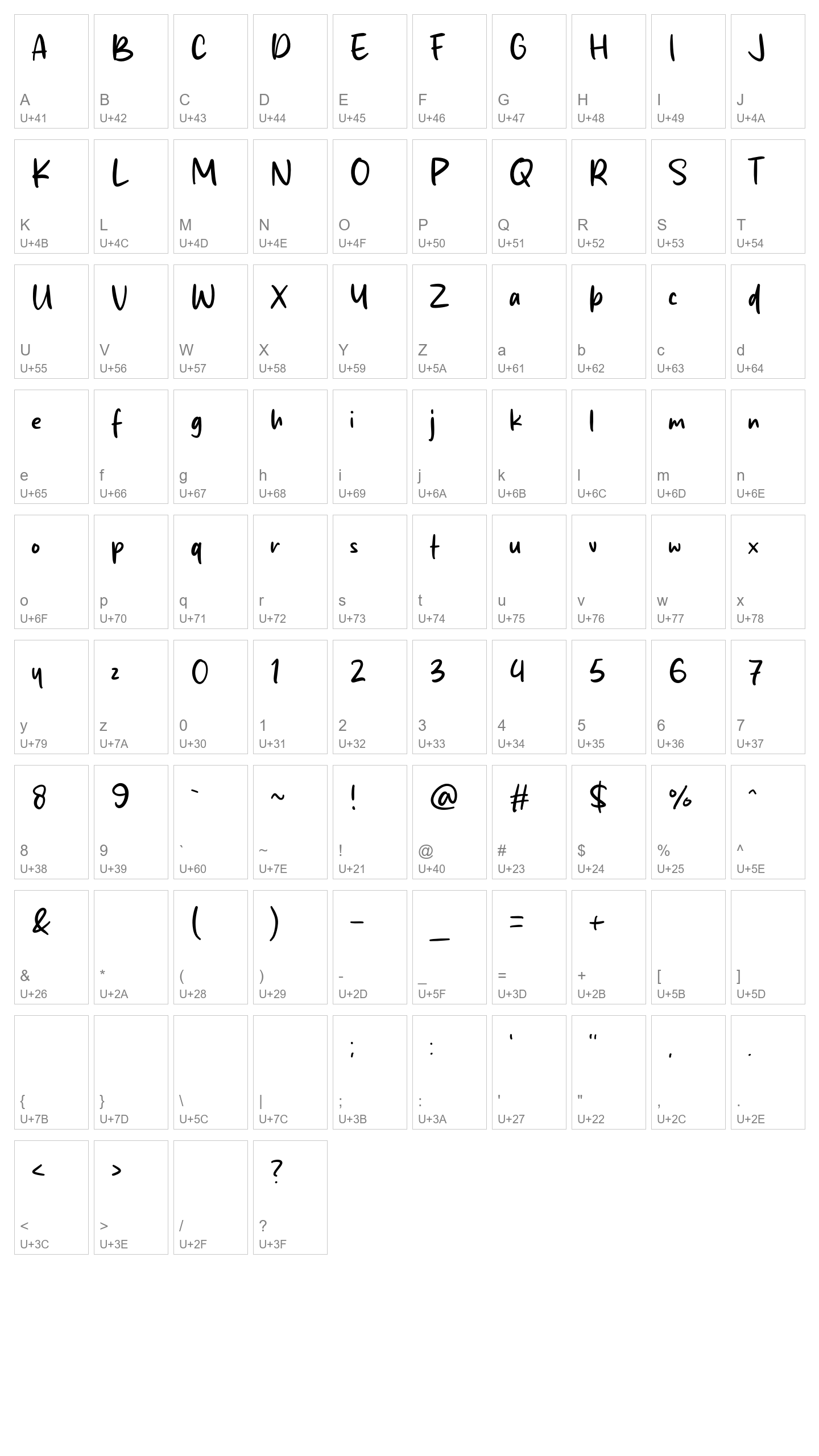 Character Map Image