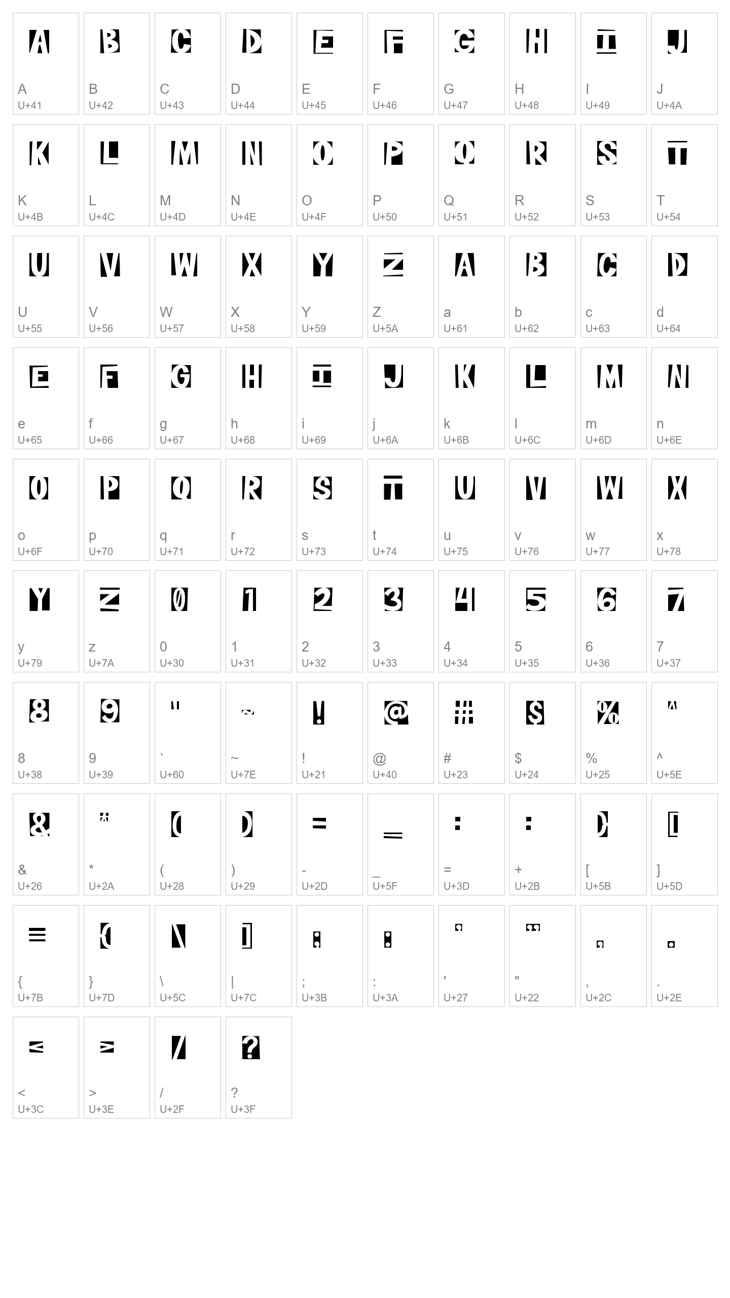 Character Map Image