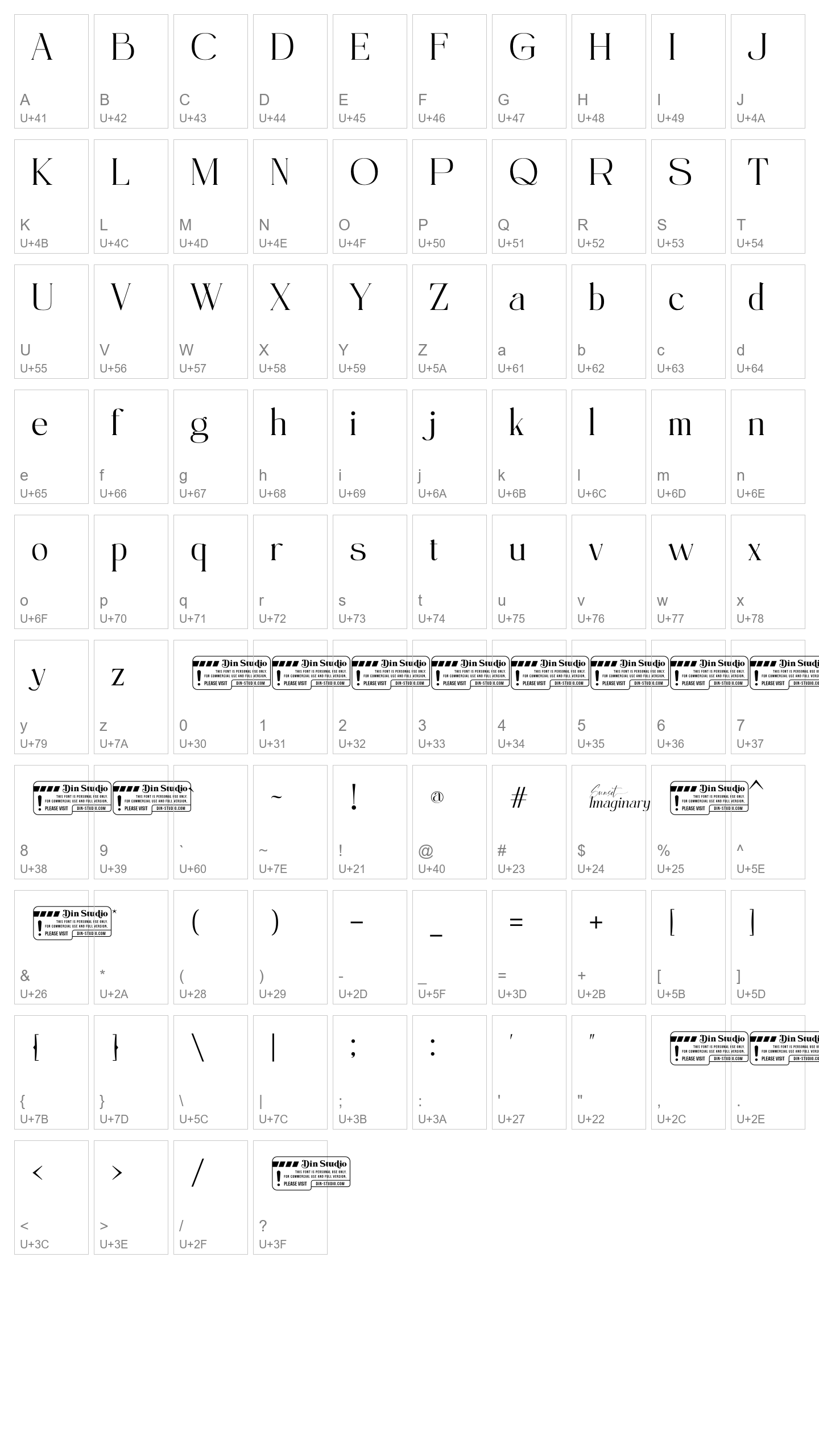 Character Map Image