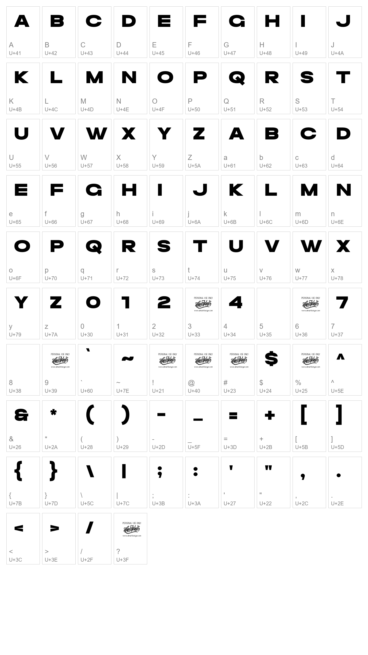 Character Map Image