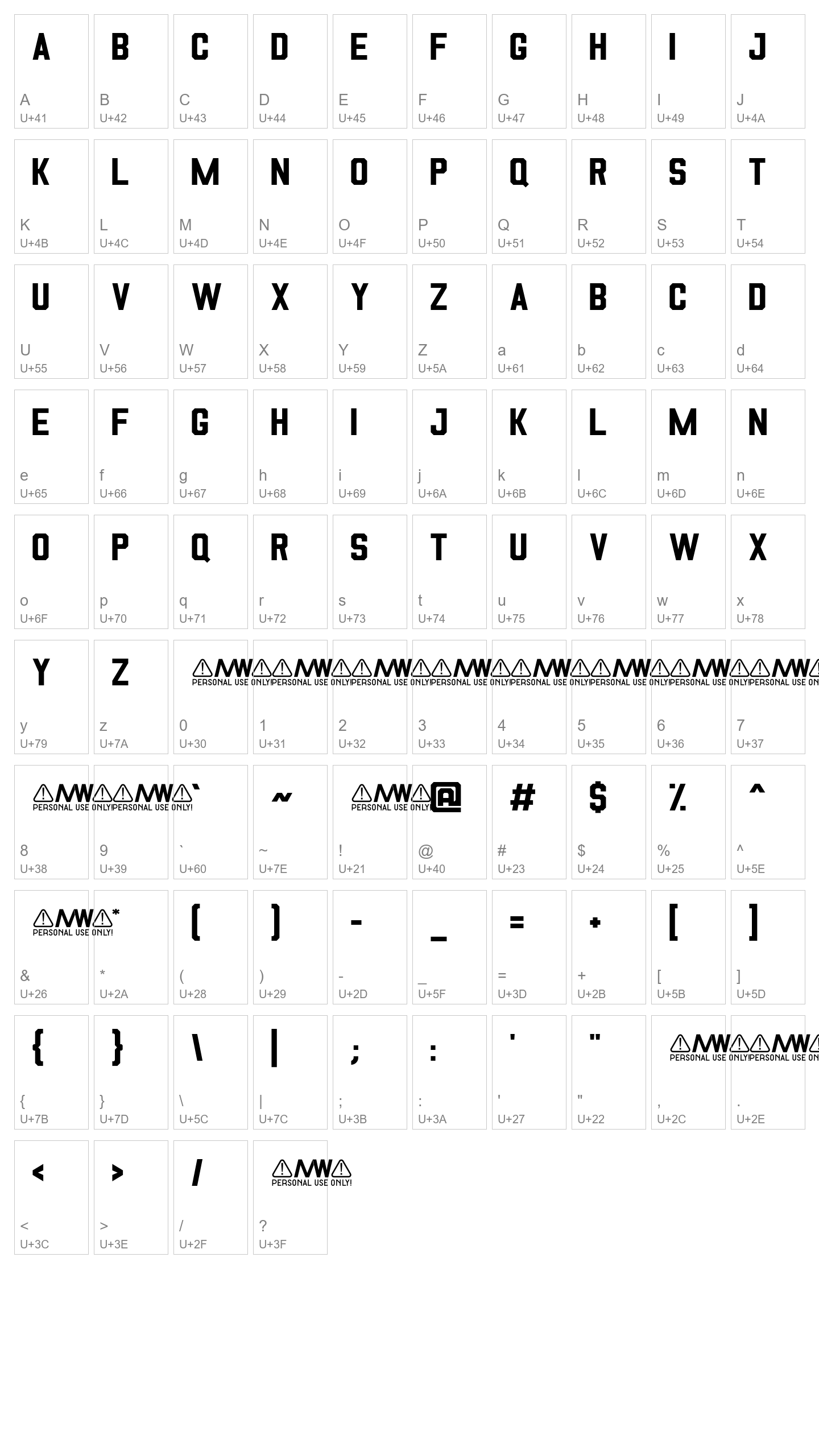 Character Map Image