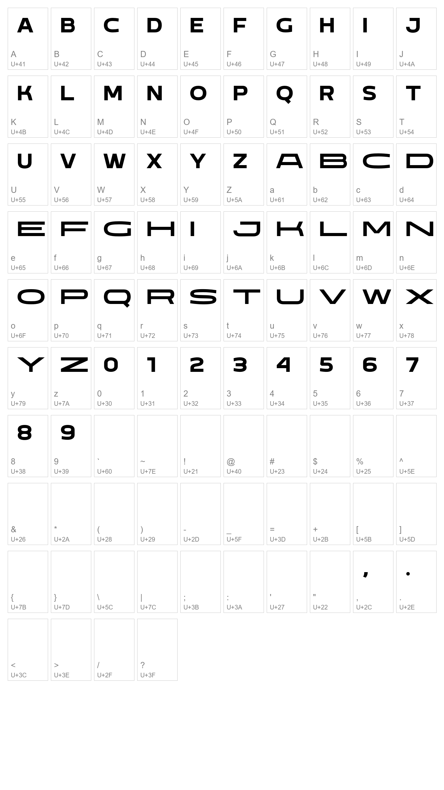 Character Map Image