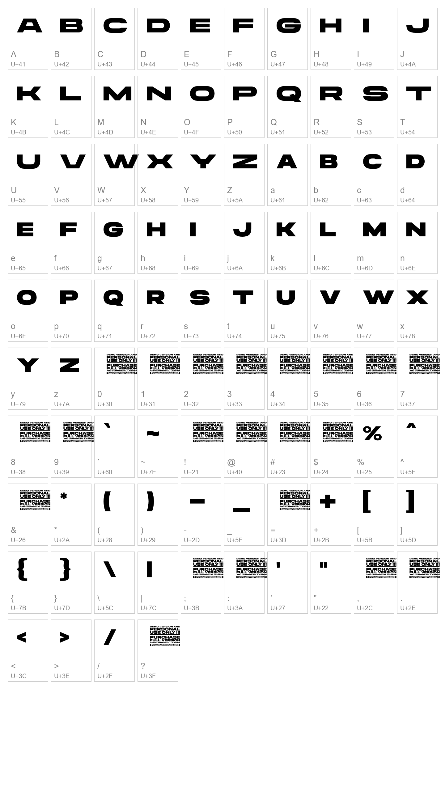Character Map Image