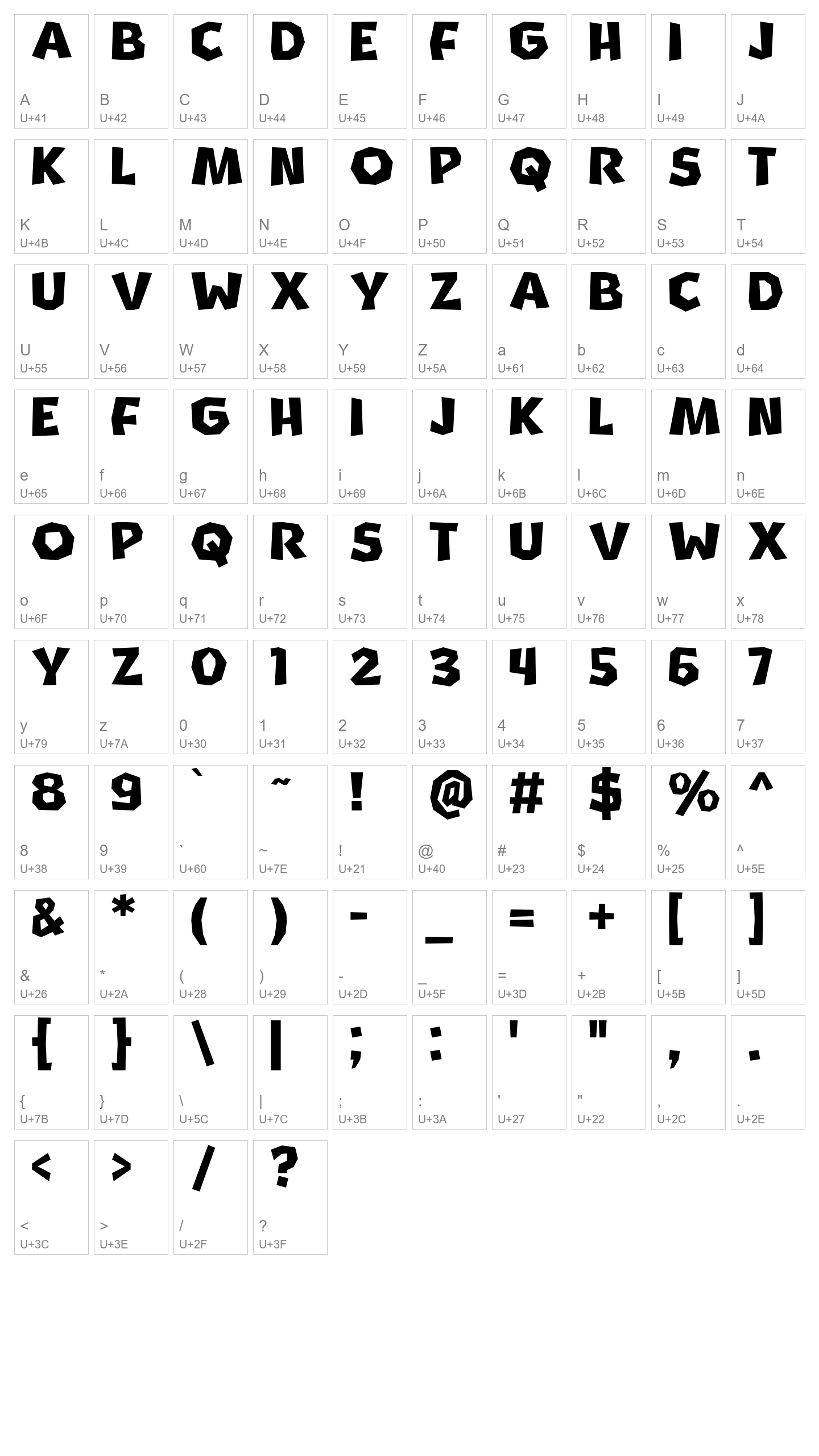 Character Map Image
