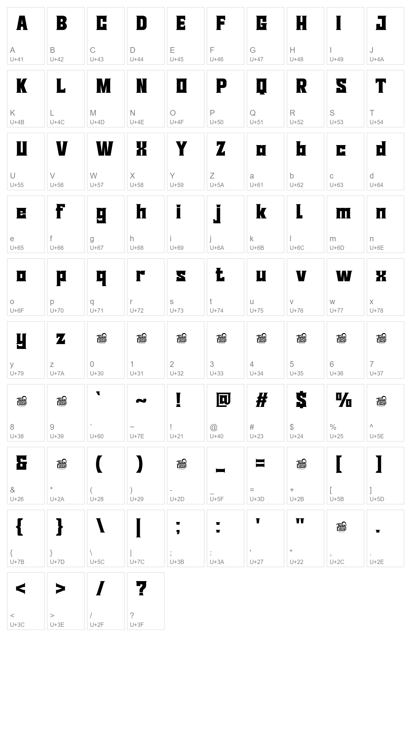 Character Map Image