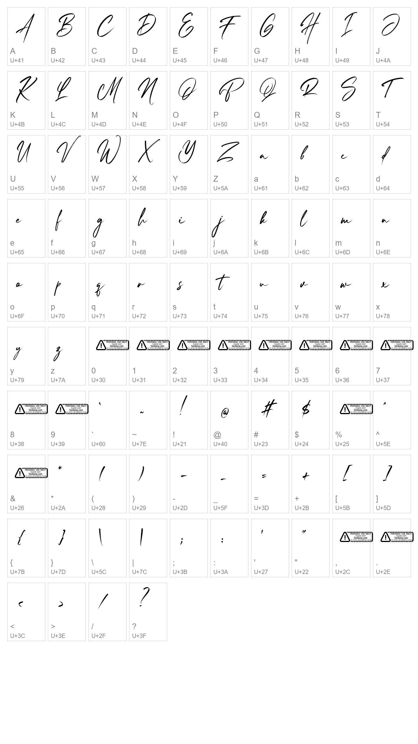 Character Map Image