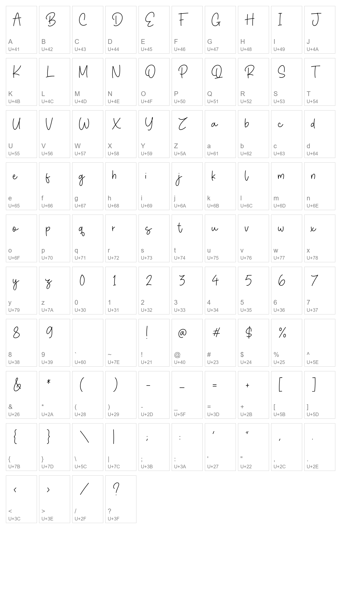 Character Map Image