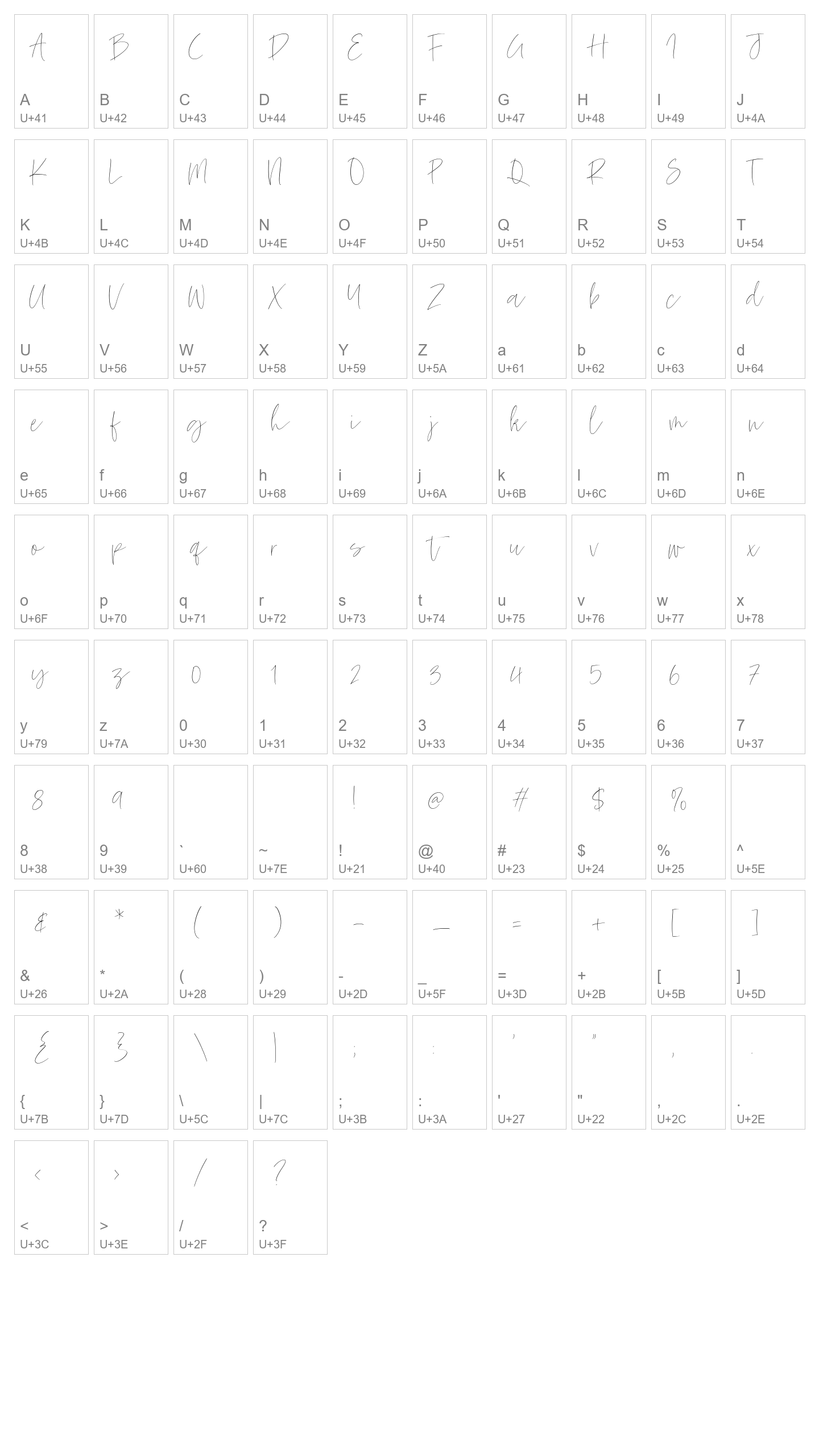 Character Map Image