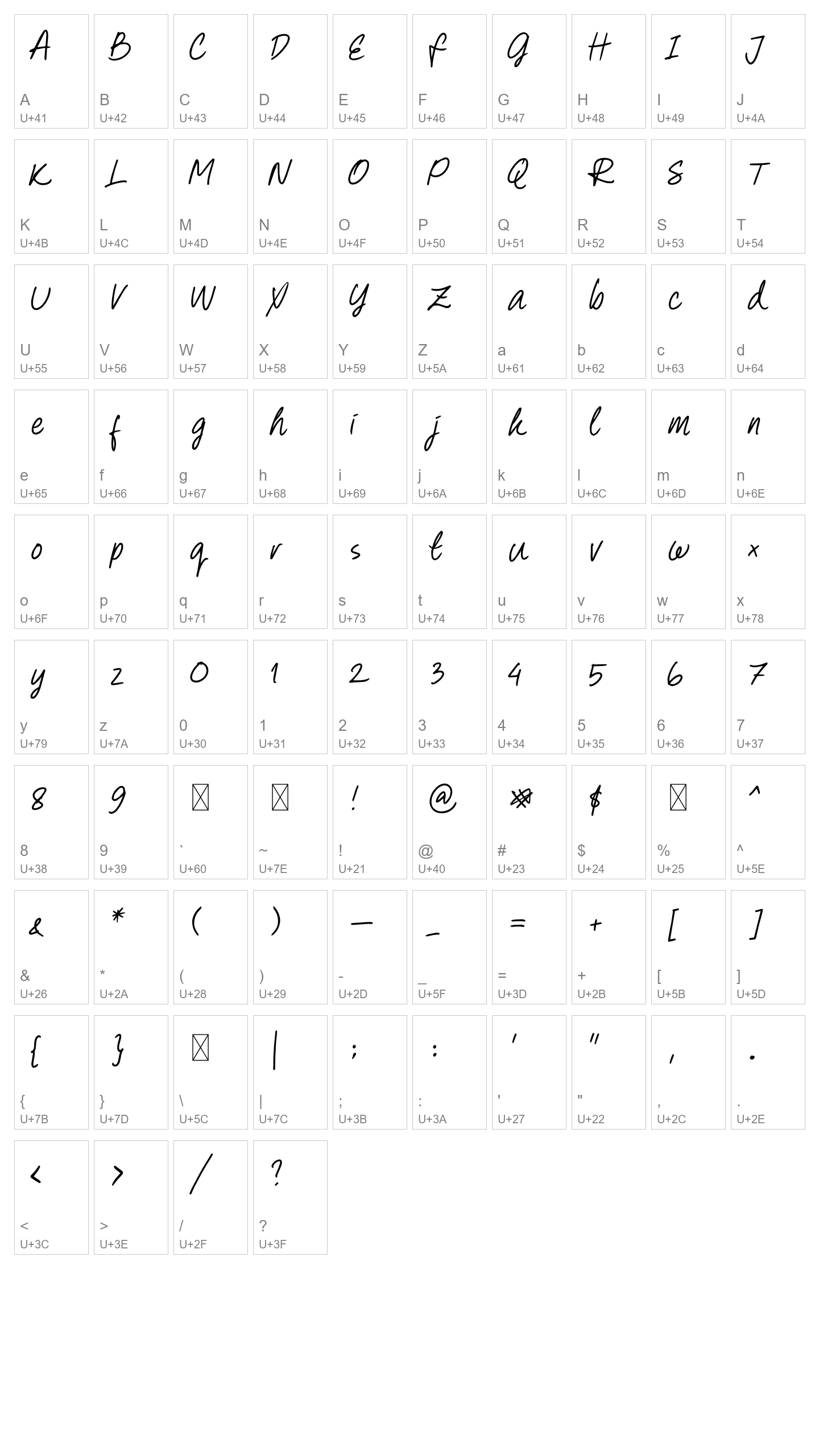 Character Map Image