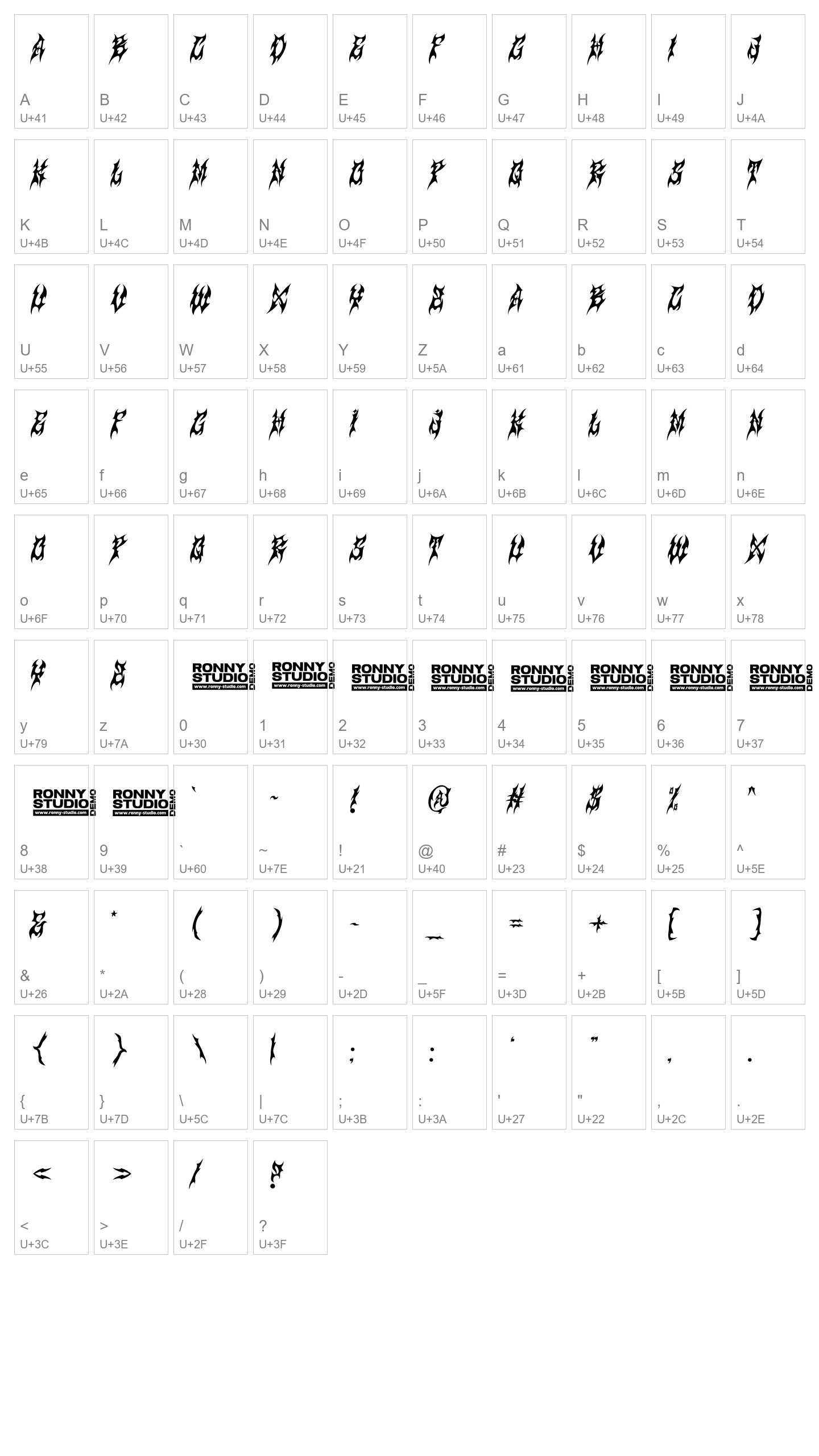 Character Map Image