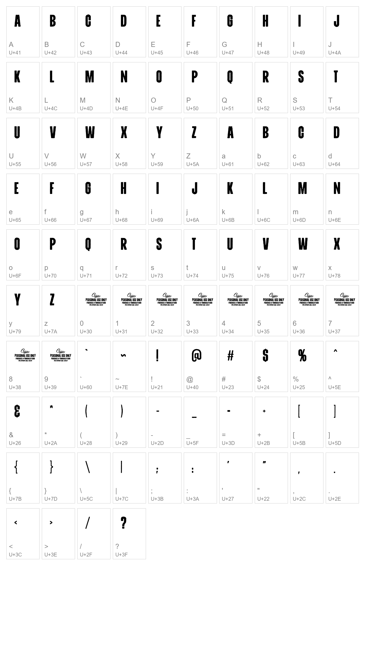 Character Map Image