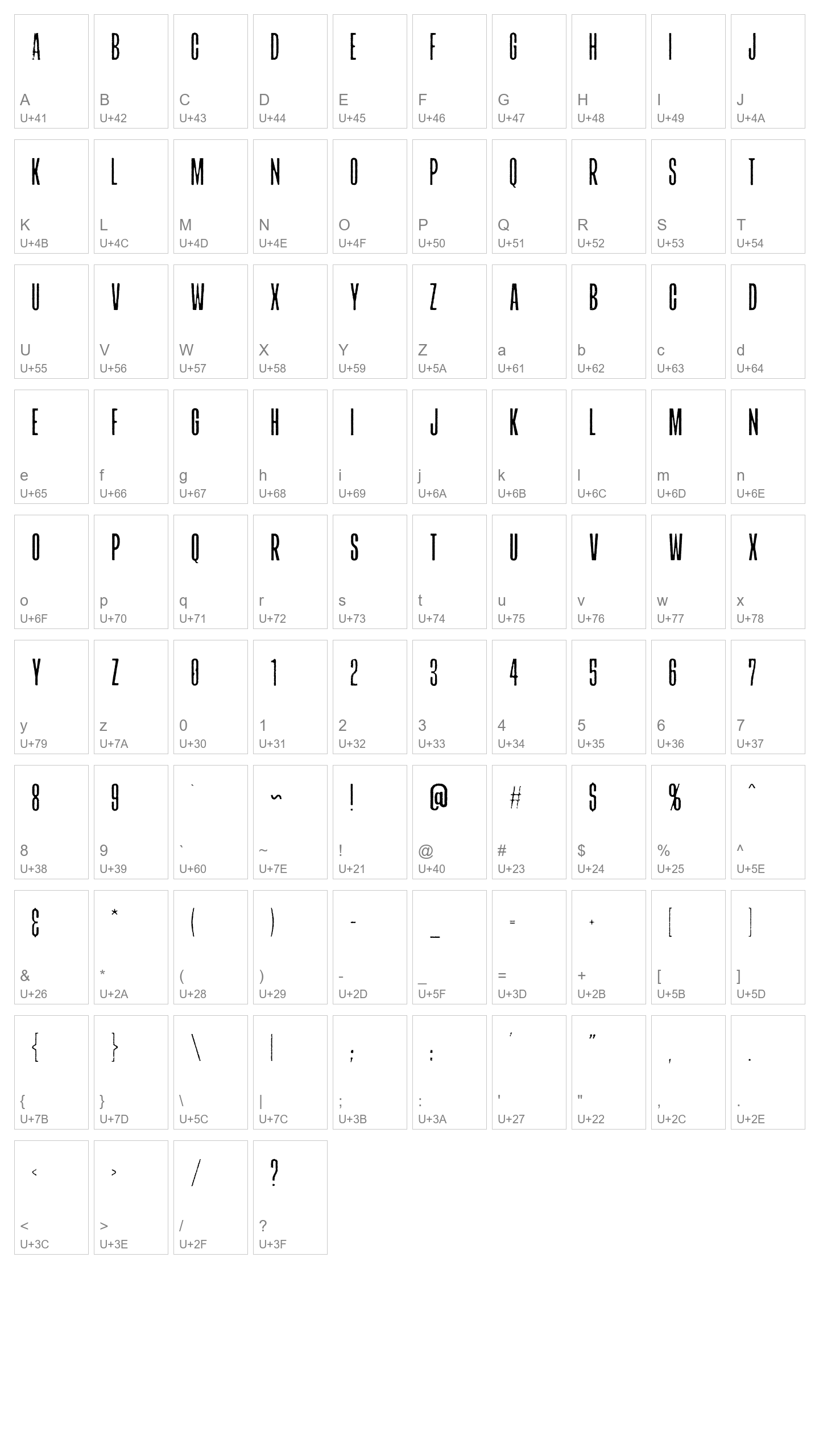 Character Map Image