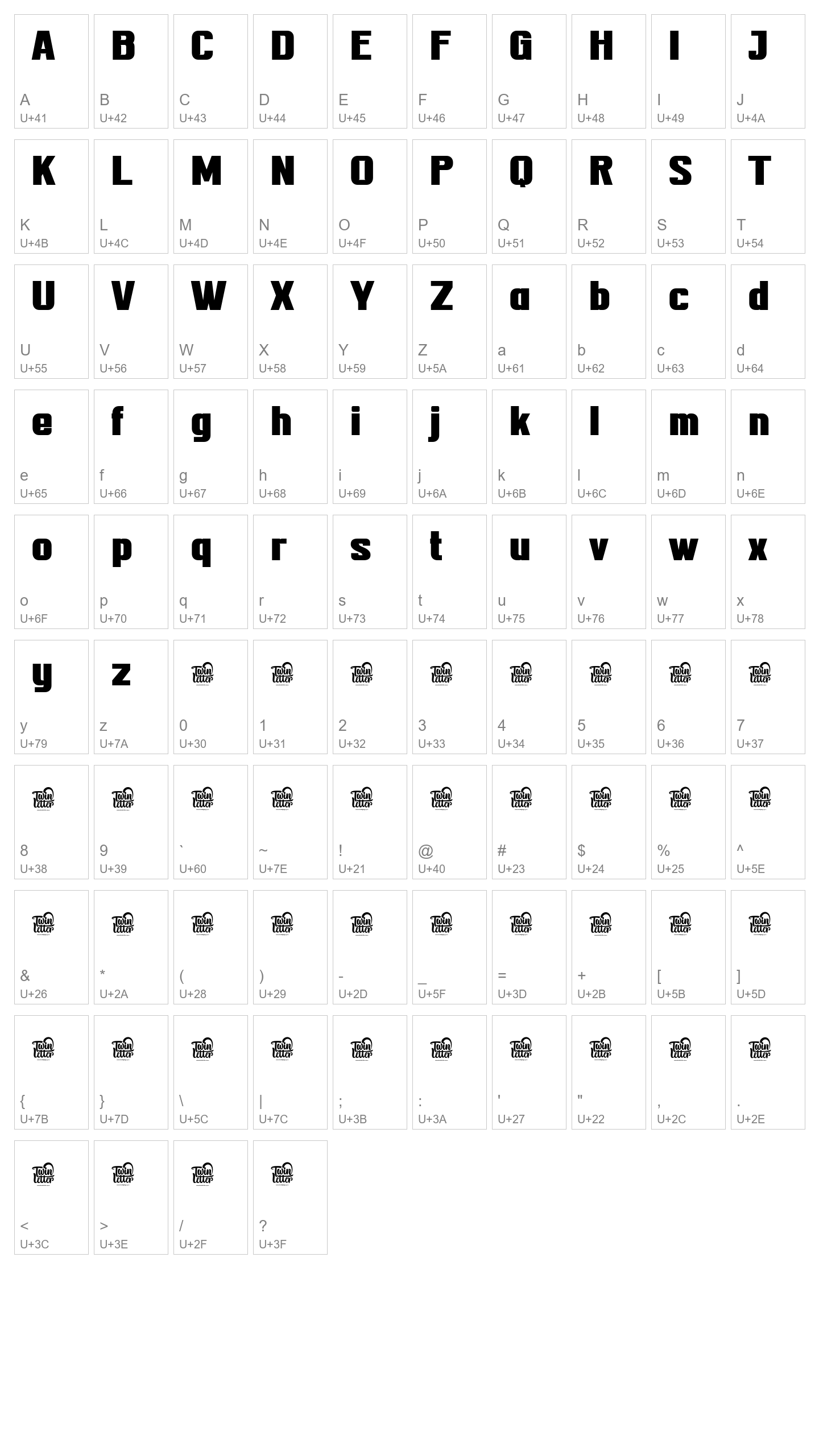 Character Map Image