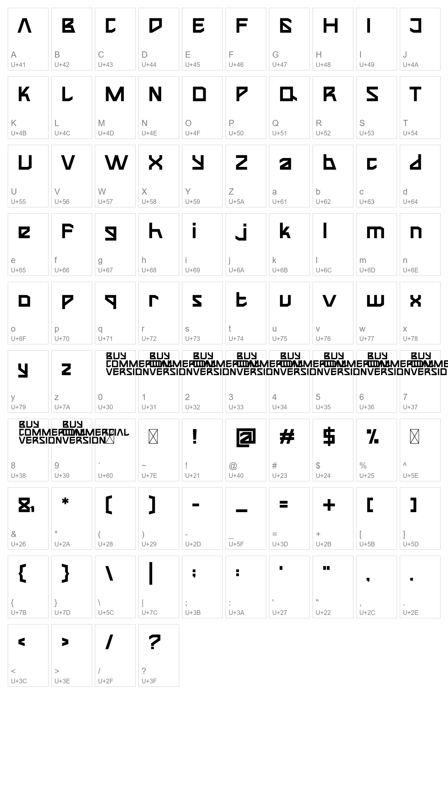 Character Map Image