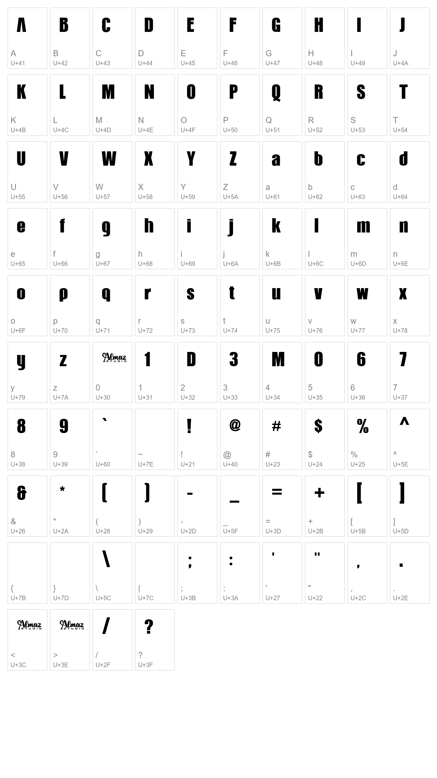 Character Map Image