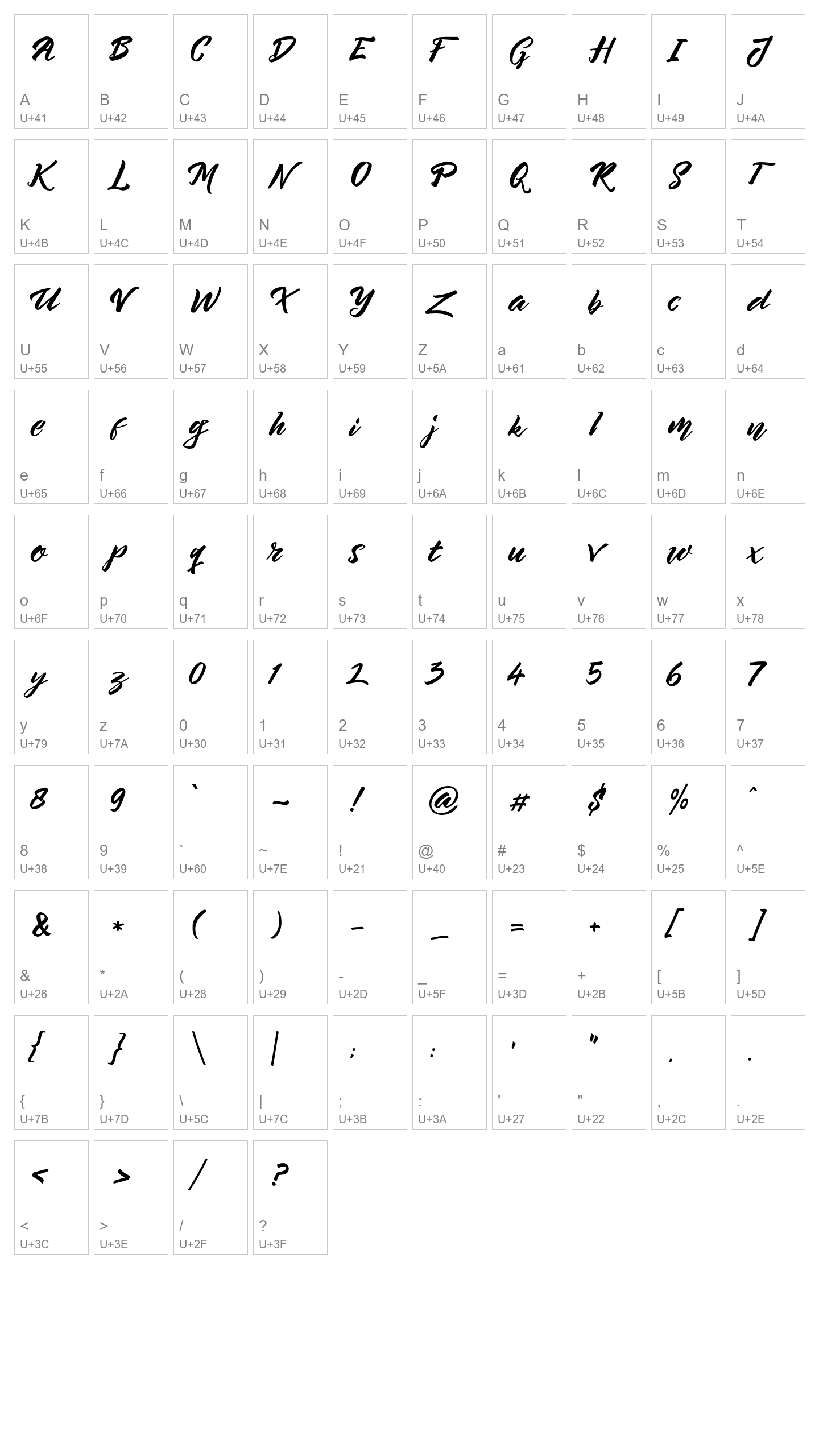 Character Map Image