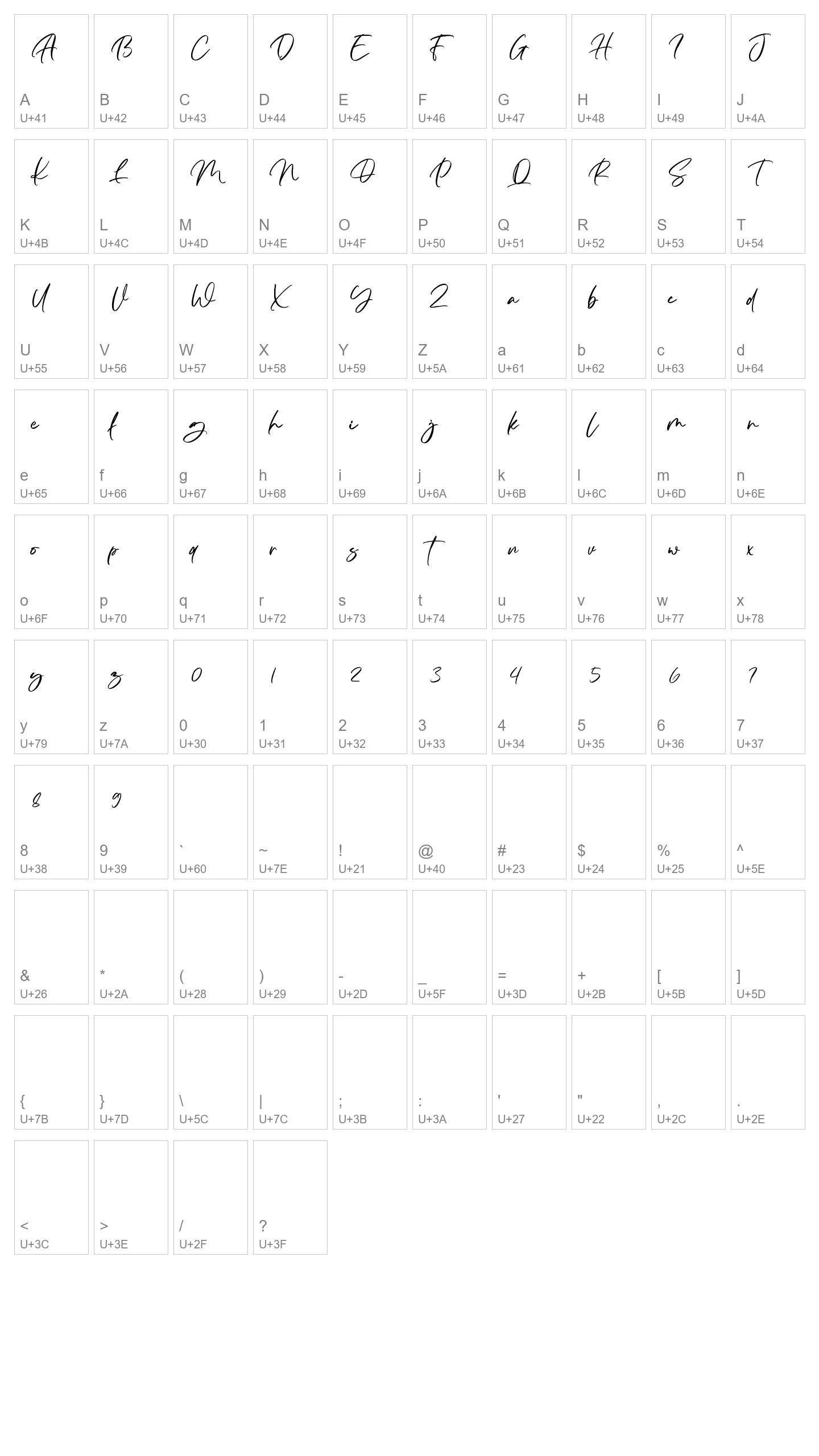 Character Map Image