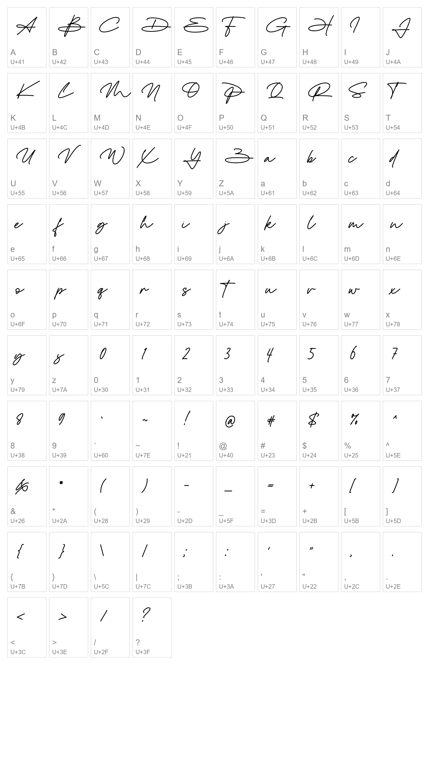 Character Map Image