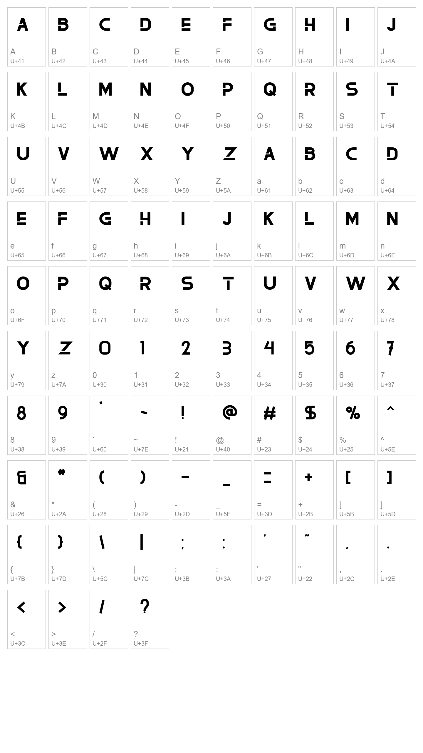 Character Map Image
