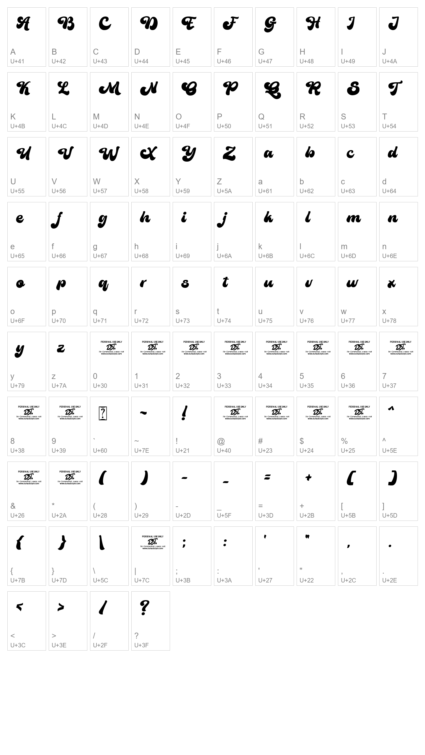 Character Map Image