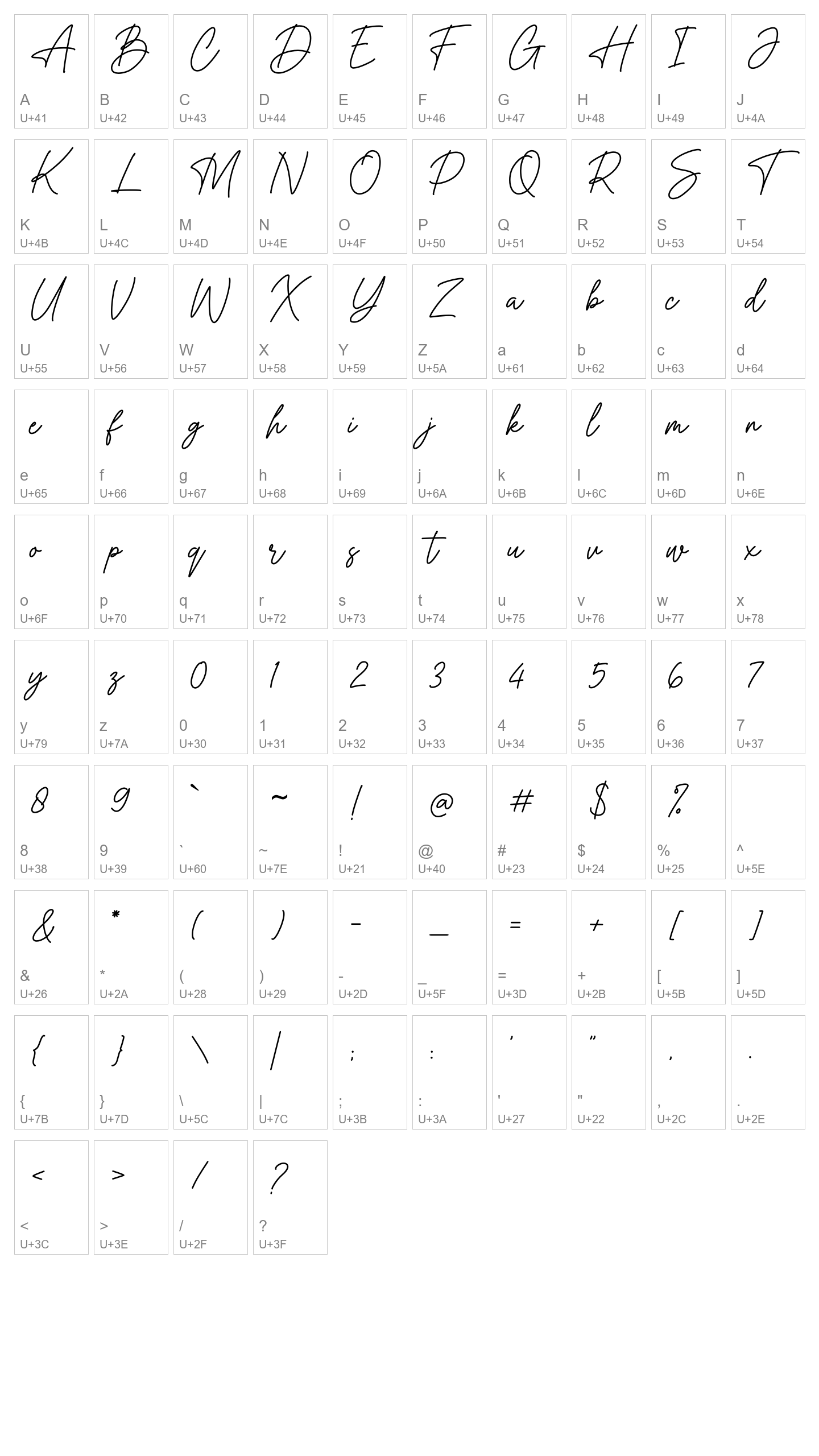 Character Map Image