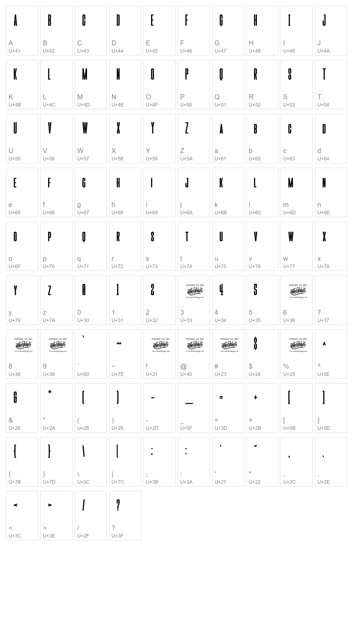 Character Map Image