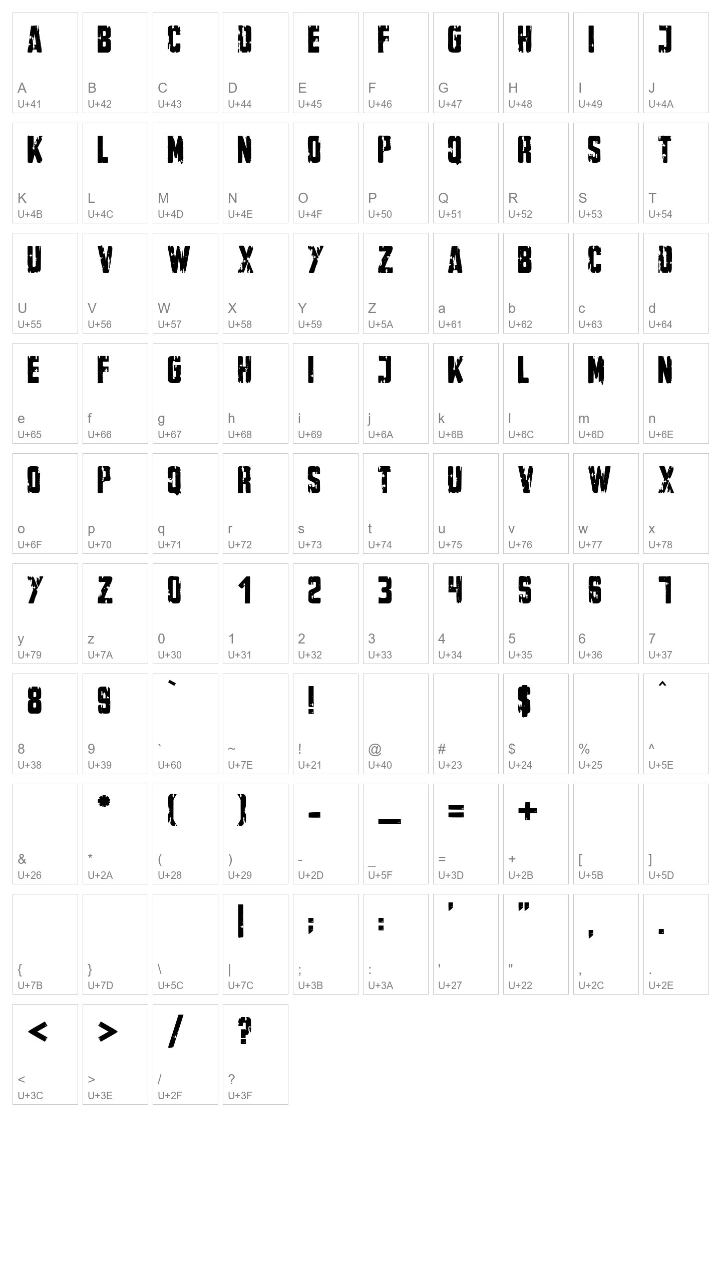 Character Map Image