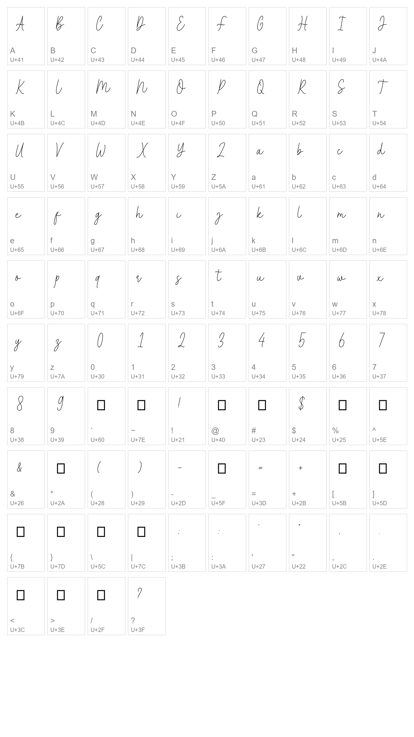 Character Map Image