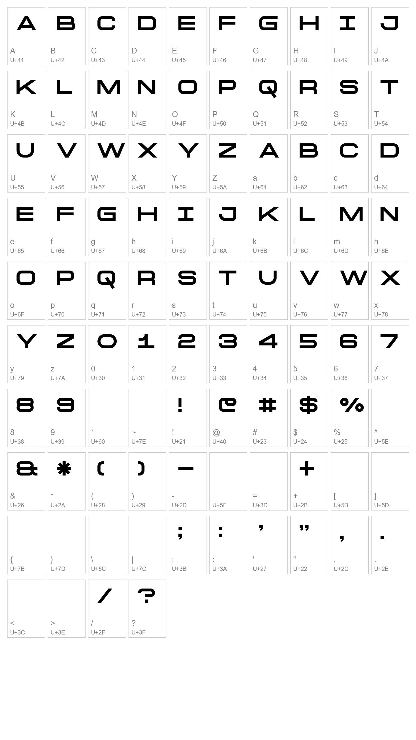 Character Map Image