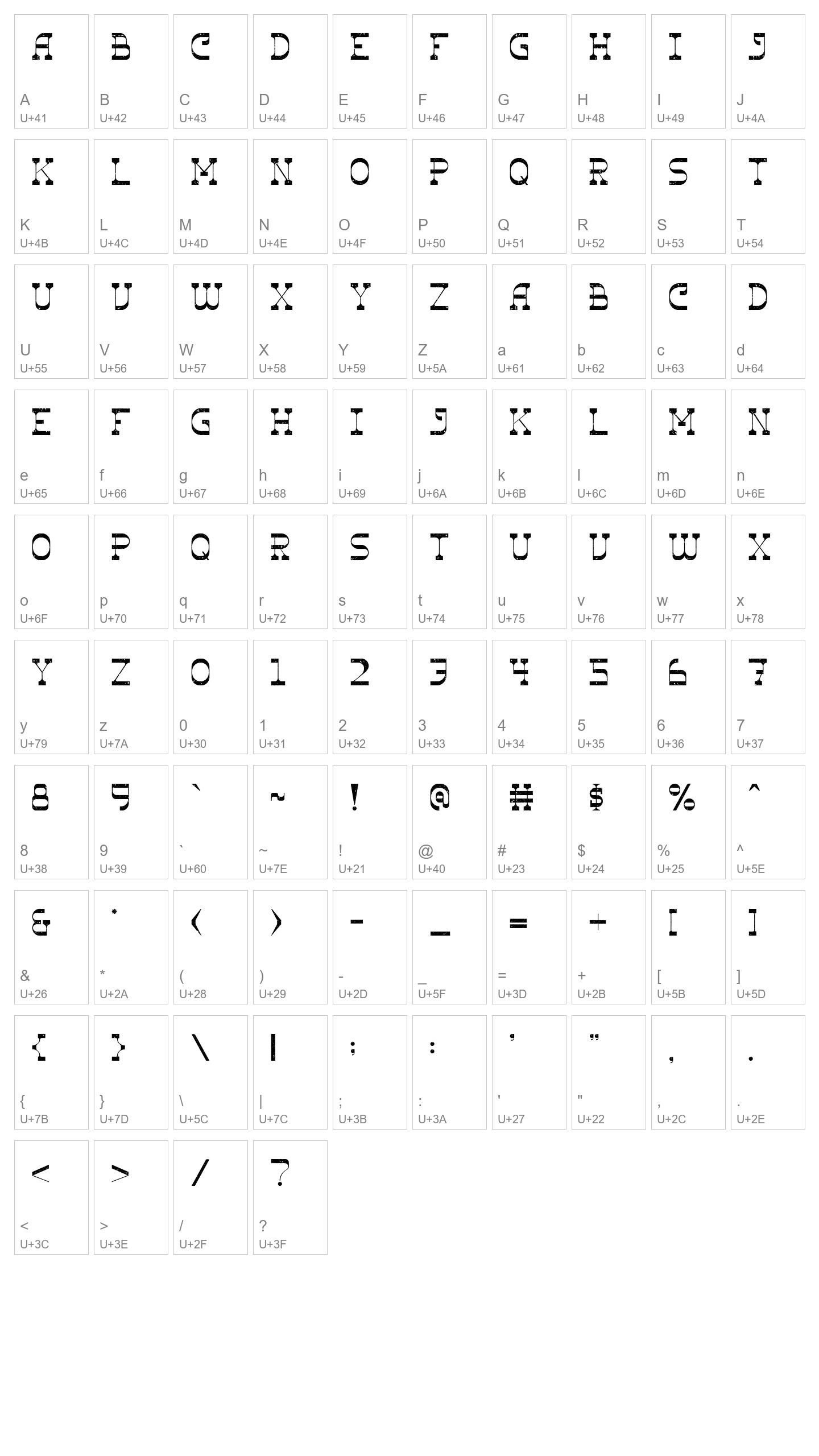 Character Map Image
