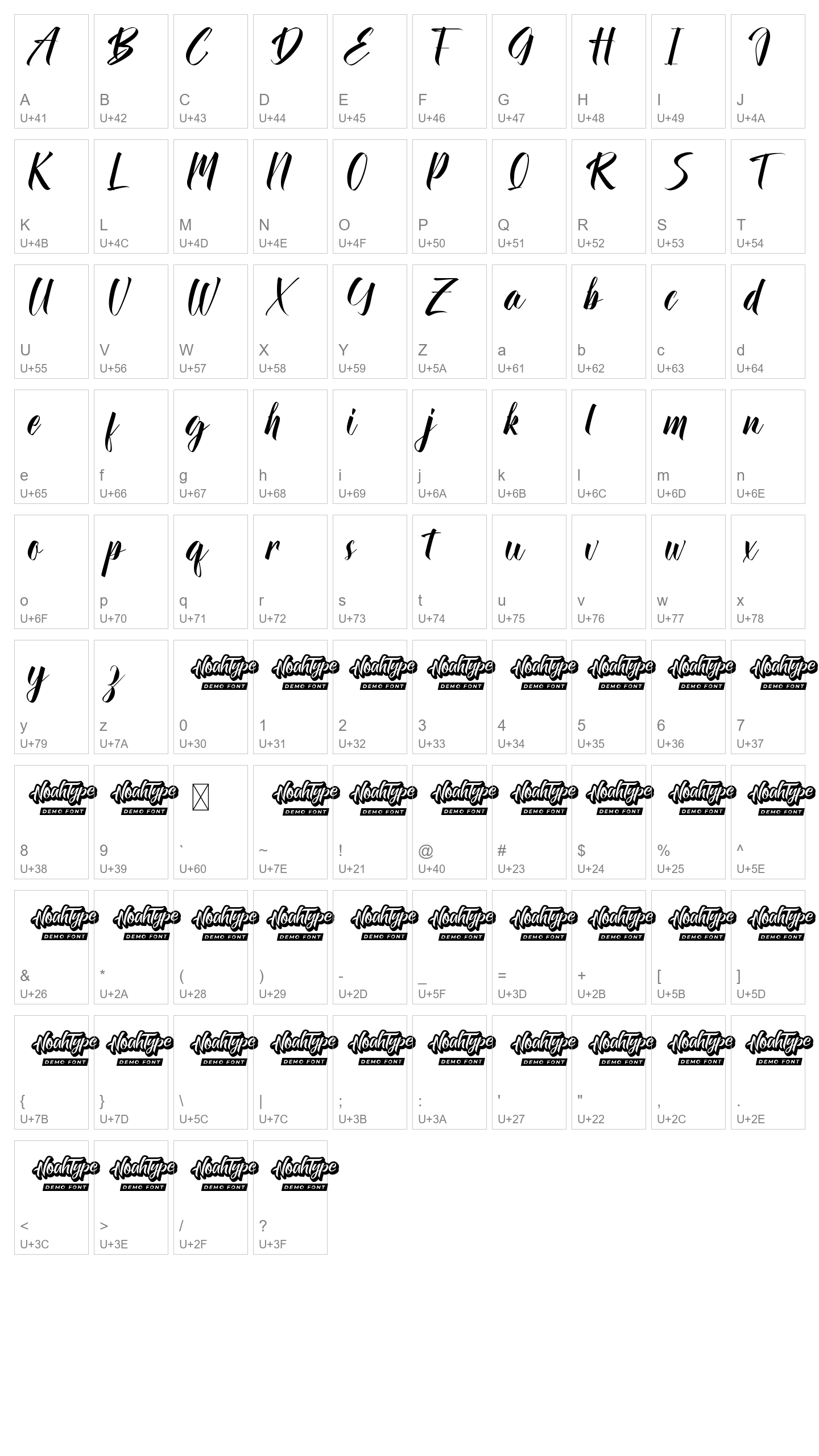 Character Map Image