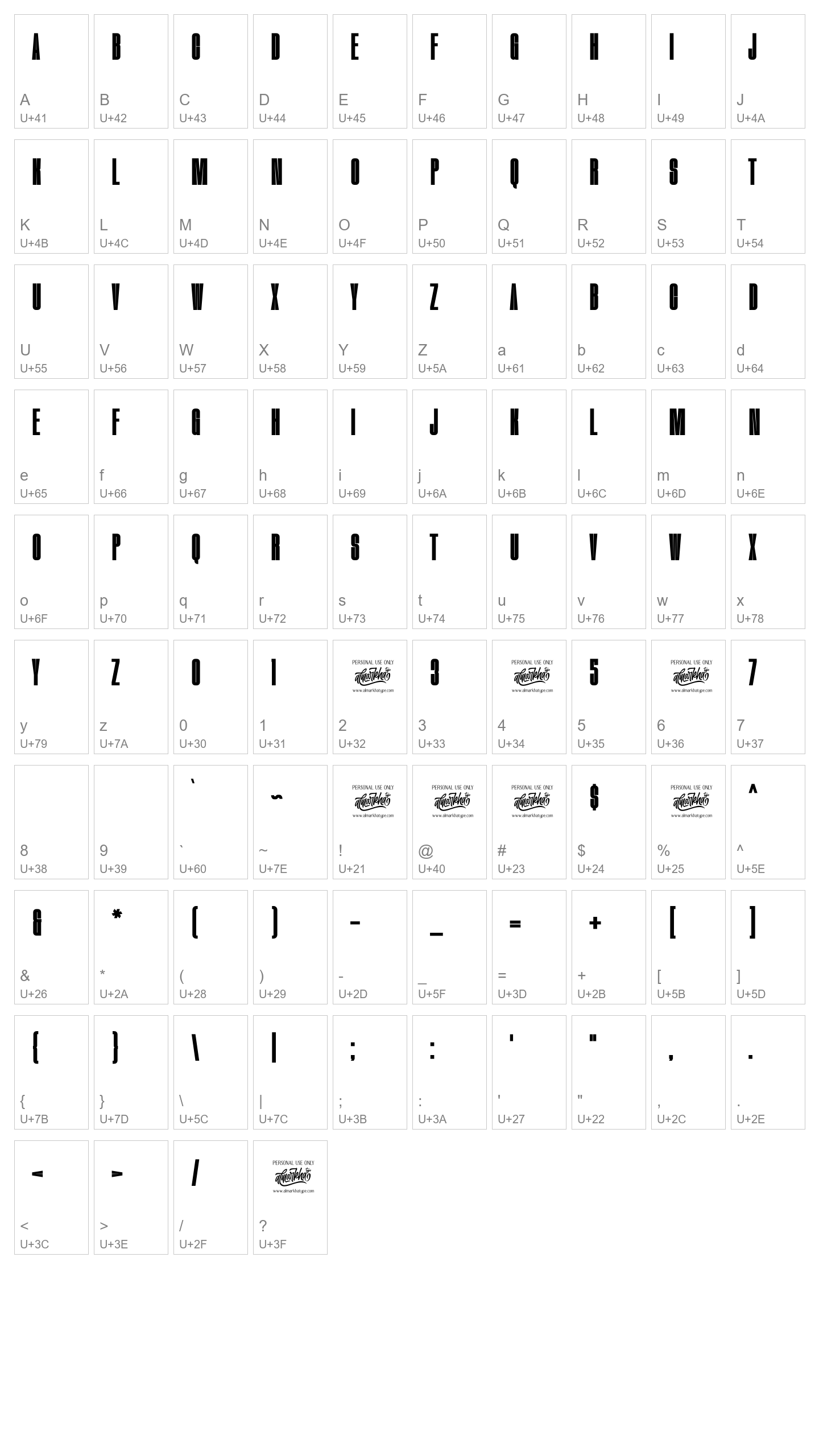 Character Map Image
