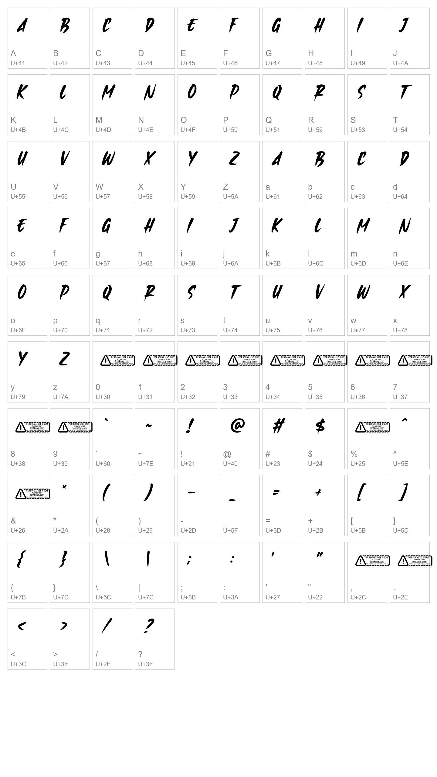 Character Map Image