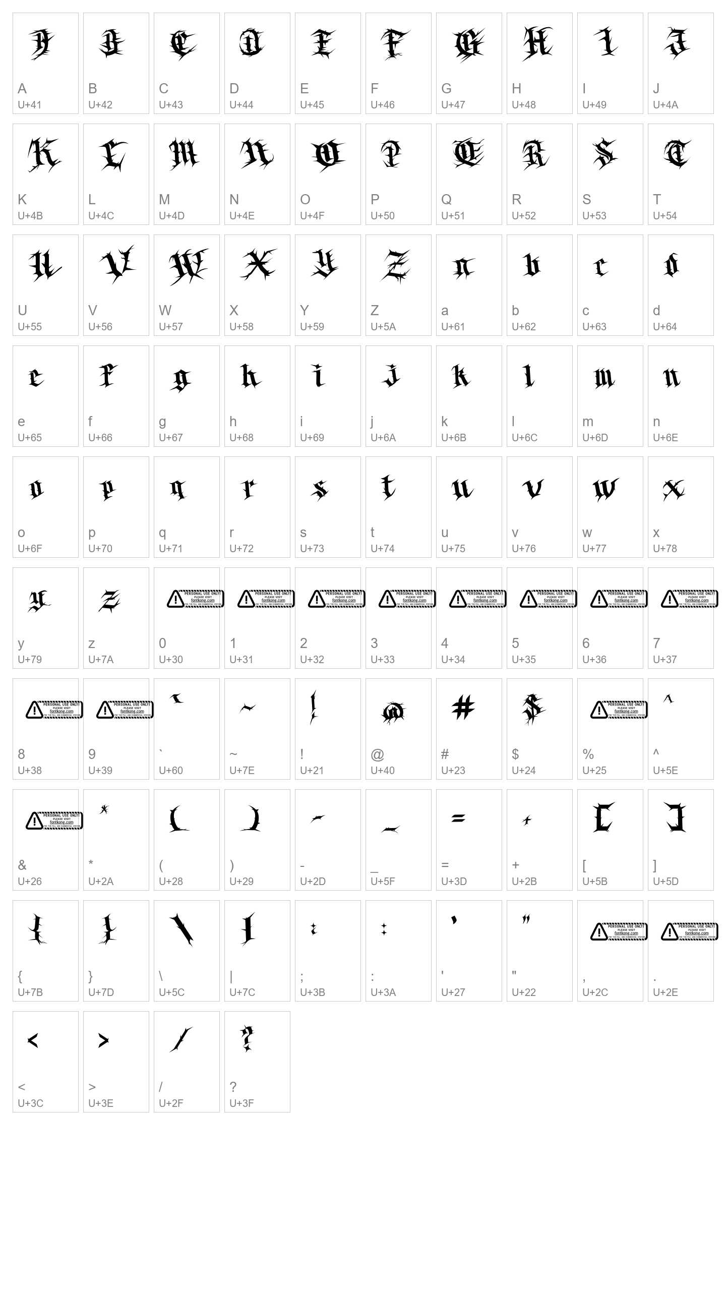 Character Map Image