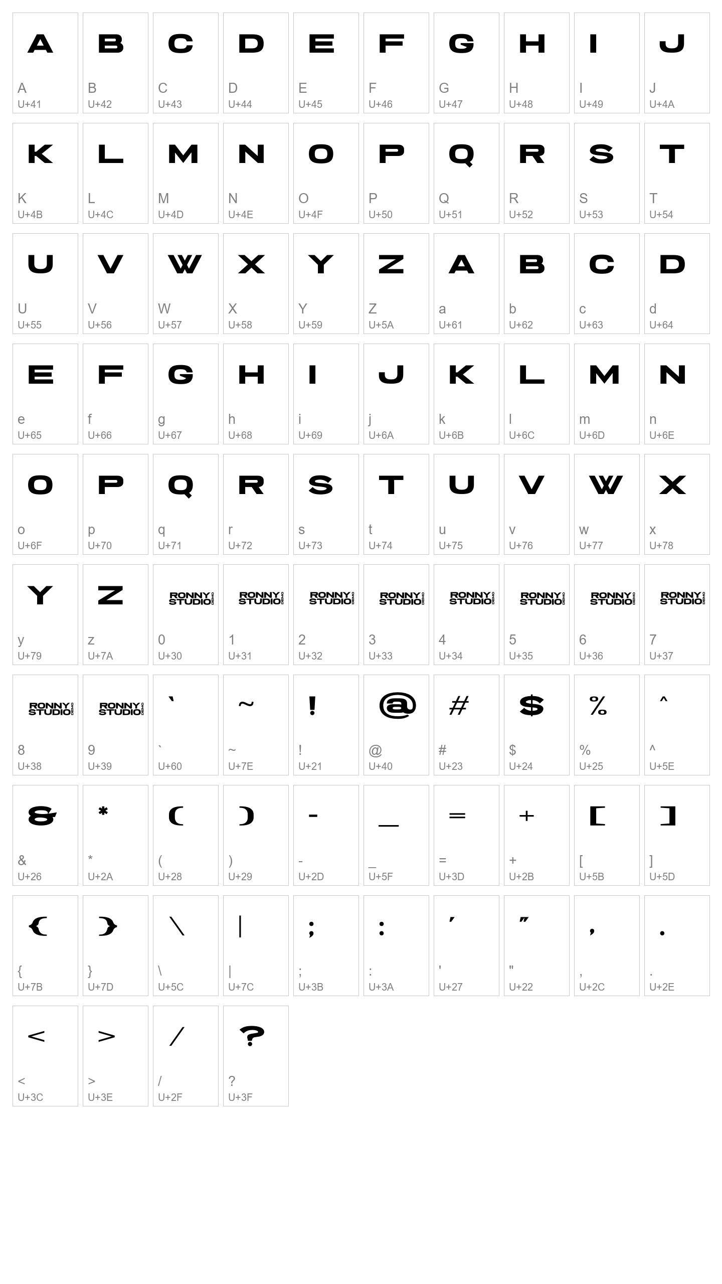 Character Map Image